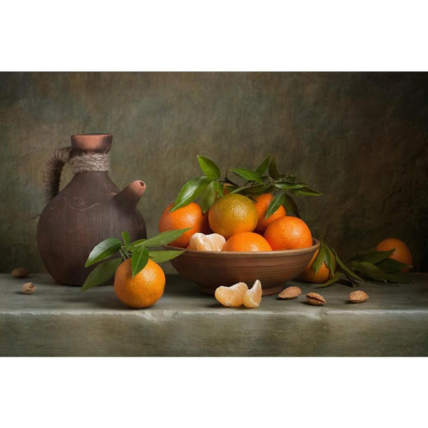 Still Life With Tangerines & Jug Unframed Paper Poster-Paper Posters Unframed-POS_UN-IC 5001815 IC 5001815, Ancient, Art and Paintings, Cuisine, Food, Food and Beverage, Food and Drink, Fruit and Vegetable, Fruits, Historical, Marble and Stone, Medieval, Paintings, Retro, Still Life, Vintage, still, life, with, tangerines, jug, unframed, paper, wall, poster, nature, morte, painting, fruit, almonds, antique, art, artistic, beautiful, brown, composition, green, leaves, mandarin, mandarine, old, orange, pictur