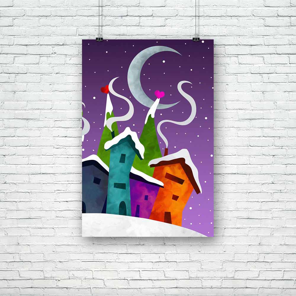 Abstract Houses Unframed Paper Poster - Paper Posters Unframed - ArtzFolio.com