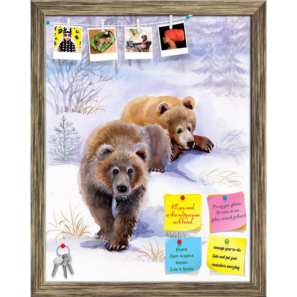 ArtzFolio Brown Bears In The Snow Printed Bulletin Board Notice Pin Board Soft Board | Framed-Bulletin Boards Framed-AZSAO16724090BLB_FR_L-Image Code 5001833 Vishnu Image Folio Pvt Ltd, IC 5001833, ArtzFolio, Bulletin Boards Framed, Animals, Fine Art Reprint, brown, bears, in, the, snow, printed, bulletin, board, notice, pin, soft, framed, pin up board, push pin board, extra large cork board, big pin board, notice board, small bulletin board, cork board, wall notice board, giant cork board, bulletin board, 