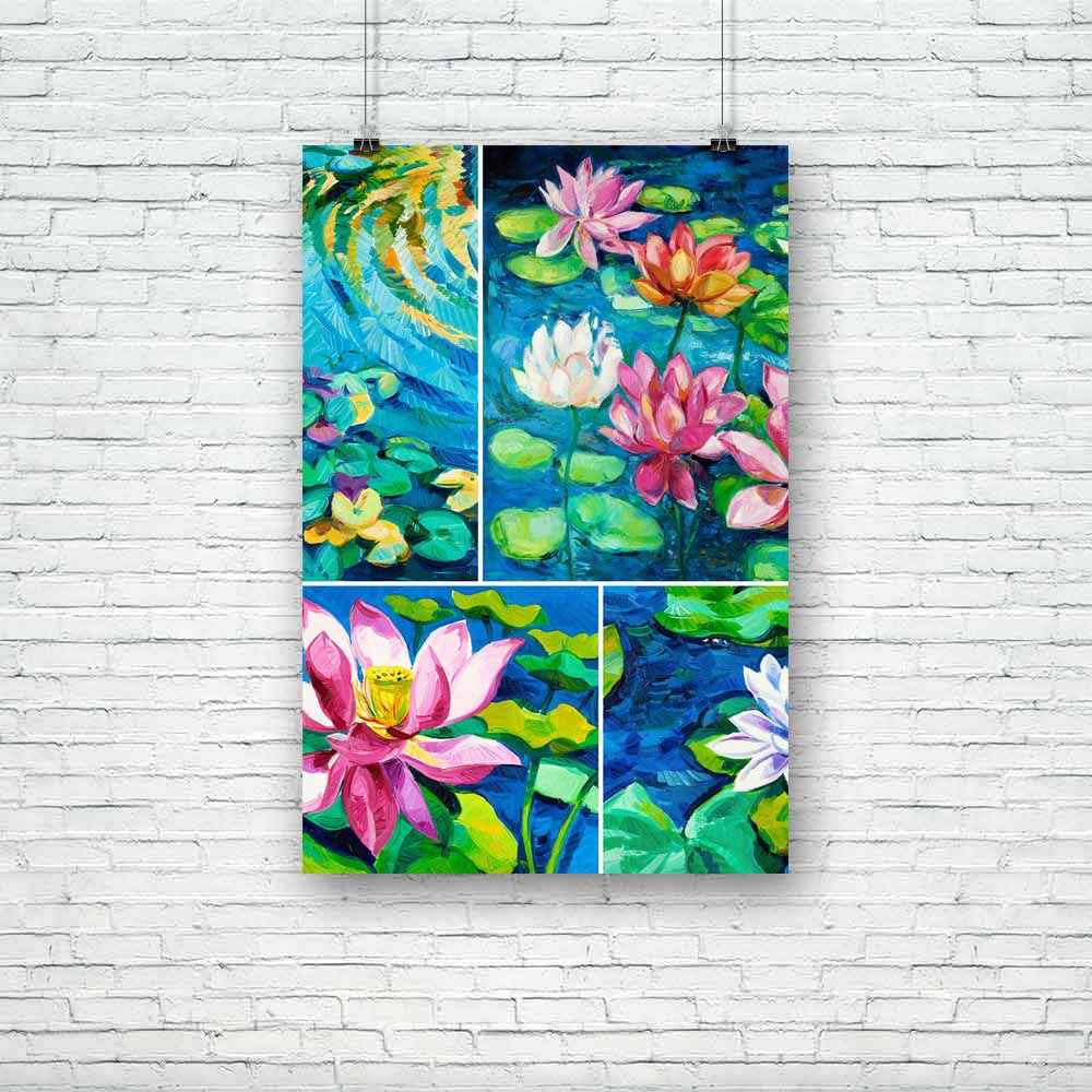 Beautiful Water Lily D3 Unframed Paper Poster-Paper Posters Unframed-POS_UN-IC 5001842 IC 5001842, Abstract Expressionism, Abstracts, Art and Paintings, Black and White, Botanical, Drawing, Floral, Flowers, Illustrations, Impressionism, Love, Modern Art, Nature, Paintings, Patterns, Romance, Scenic, Semi Abstract, Signs, Signs and Symbols, Tropical, Watercolour, White, beautiful, water, lily, d3, unframed, paper, poster, abstract, aquatic, art, background, beauty, bloom, blooming, blossom, blue, botany, col