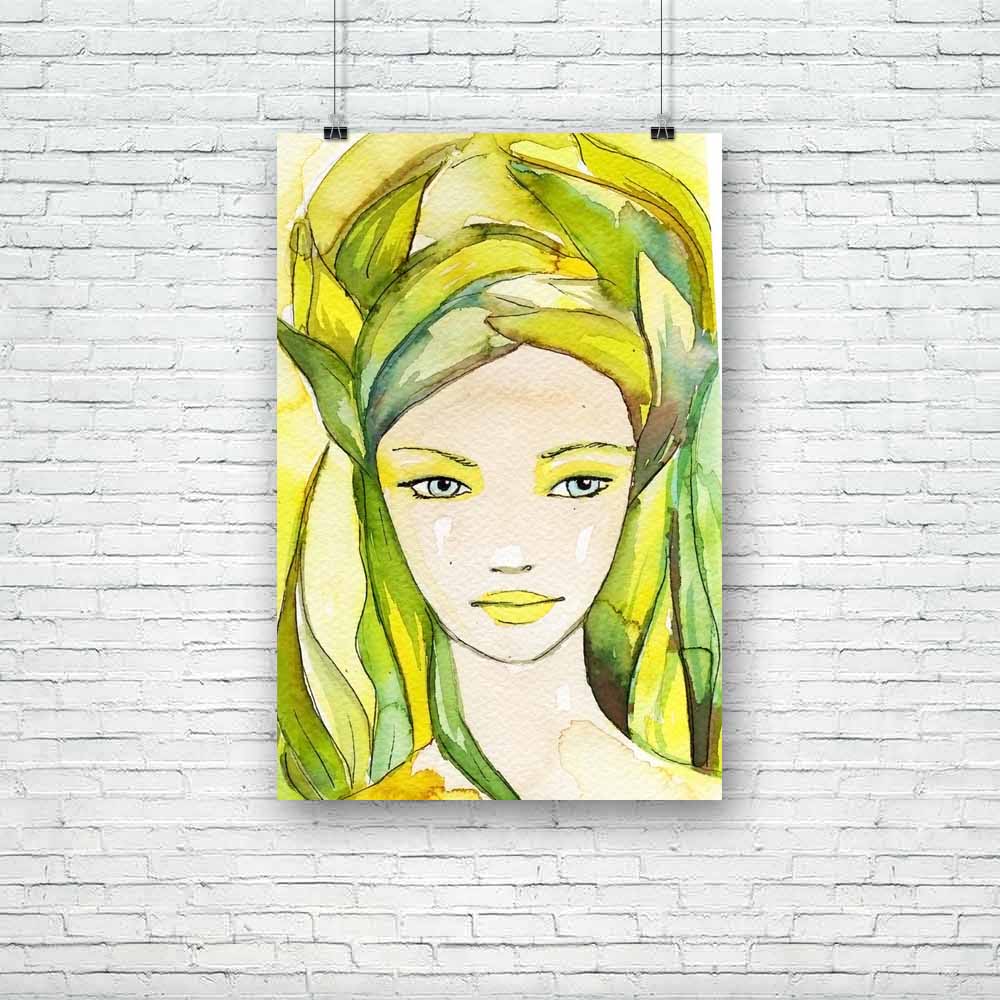 Portrait Of A Young Woman Unframed Paper Poster-Paper Posters Unframed-POS_UN-IC 5001850 IC 5001850, Art and Paintings, Illustrations, Individuals, Nature, Paintings, Portraits, Scenic, Watercolour, portrait, of, a, young, woman, unframed, paper, poster, aquamarine, art, background, beauty, complexion, ecology, eyes, face, fresh, girl, green, illustration, leaves, mouth, paint, painted, painting, watercolor, artzfolio, posters, wall posters, posters for room, posters for room decoration, office poster, door
