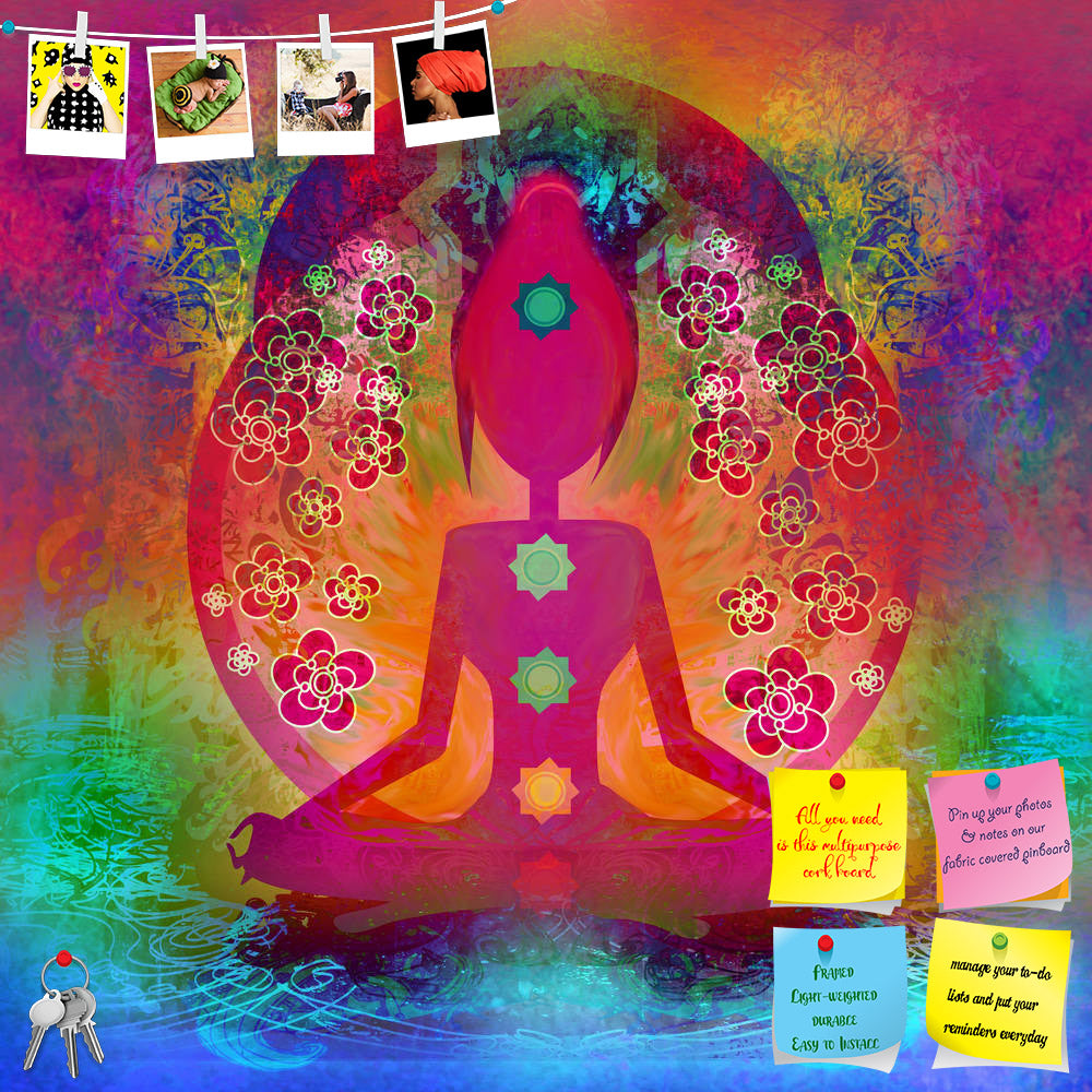 ArtzFolio Yoga Lotus Pose D2 Printed Bulletin Board Notice Pin Board Soft Board | Frameless-Bulletin Boards Frameless-AZSAO16956709BLB_FL_L-Image Code 5001864 Vishnu Image Folio Pvt Ltd, IC 5001864, ArtzFolio, Bulletin Boards Frameless, Traditional, Digital Art, yoga, lotus, pose, d2, printed, bulletin, board, notice, pin, soft, frameless, padmasana, colored, chakra, points, pin up board, push pin board, extra large cork board, big pin board, notice board, small bulletin board, cork board, wall notice board