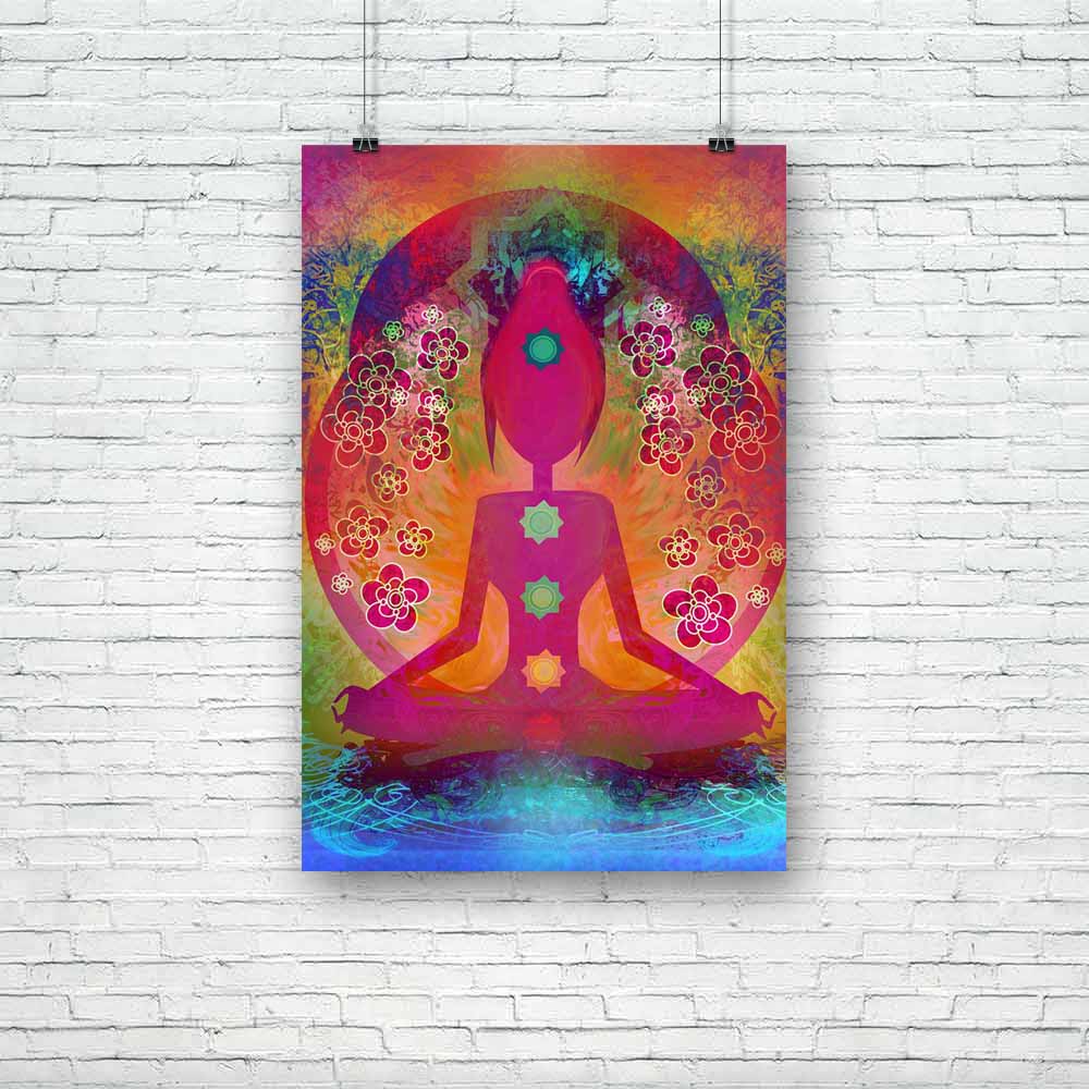 Yoga Lotus Pose D2 Unframed Paper Poster-Paper Posters Unframed-POS_UN-IC 5001864 IC 5001864, Buddhism, Digital, Digital Art, God Buddha, Graphic, Health, Illustrations, Indian, Nature, People, Religion, Religious, Scenic, Spiritual, Sports, Sunsets, yoga, lotus, pose, d2, unframed, paper, poster, chakra, aura, beauty, body, breath, buddha, ease, energy, exercise, female, fit, girl, grass, gym, hand, healing, illustration, india, mat, meditation, mystic, peace, quiet, raster, relax, relaxation, silence, sil