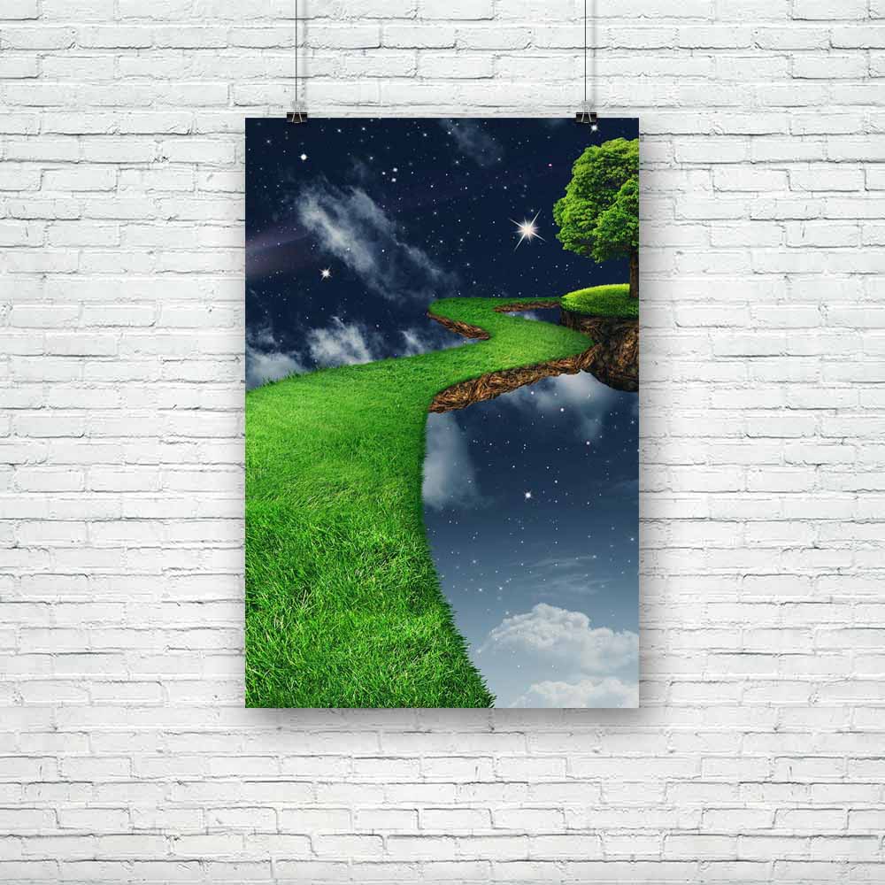 In The Moon Light Unframed Paper Poster-Paper Posters Unframed-POS_UN-IC 5001888 IC 5001888, Abstract Expressionism, Abstracts, Art and Paintings, Fantasy, Holidays, Landscapes, Nature, Scenic, Semi Abstract, Signs, Signs and Symbols, in, the, moon, light, unframed, paper, poster, landscape, world, heaven, dream, earth, dreams, art, air, blue, clouds, comet, concept, ecology, environmental, evening, fairy, fantastic, field, foliage, grass, green, idyllic, infinity, island, land, lawn, lush, magic, meadow, m
