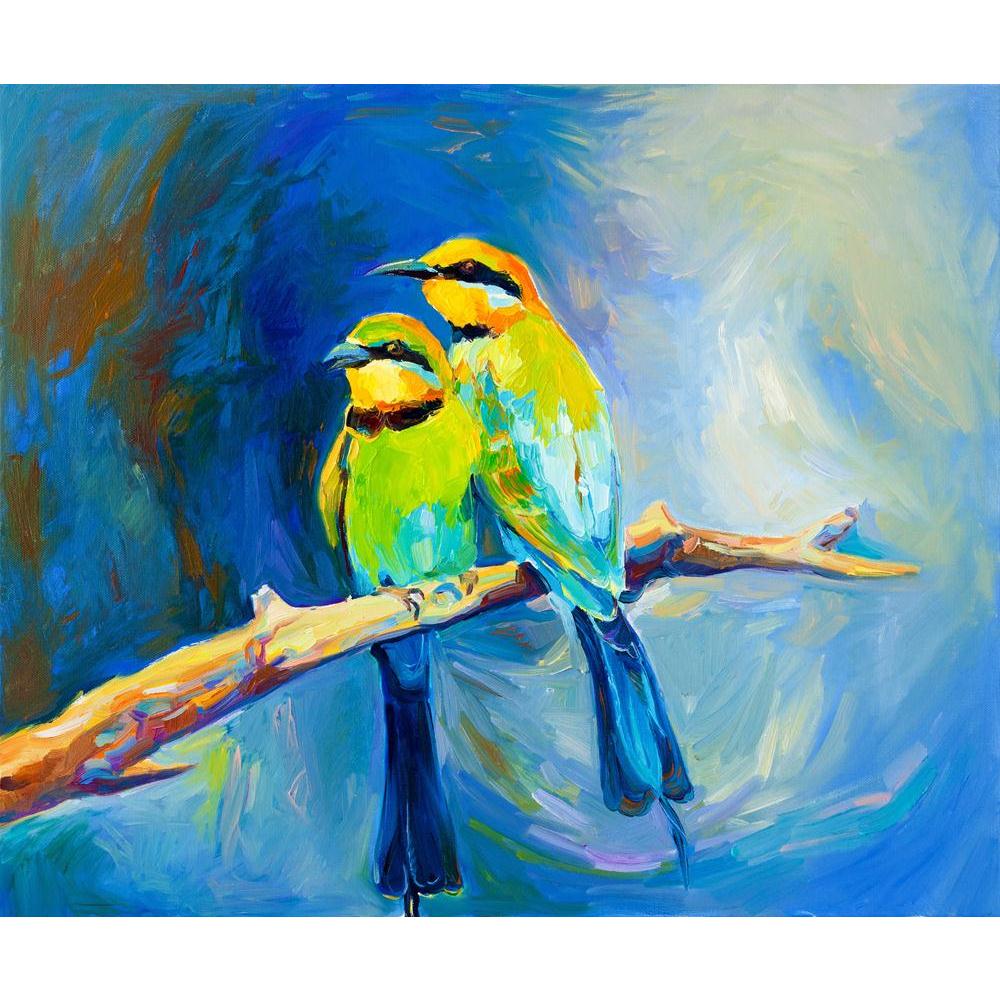 Blue Tailed Bee Eaters Canvas Painting Synthetic Frame-Paintings MDF Framing-AFF_FR-IC 5001890 IC 5001890, Abstract Expressionism, Abstracts, Animals, Art and Paintings, Asian, Birds, Black, Black and White, Drawing, Impressionism, Modern Art, Nature, Paintings, Scenic, Semi Abstract, Sketches, Tropical, White, Wildlife, blue, tailed, bee, eaters, canvas, painting, synthetic, frame, oil, abstract, animal, art, asia, avian, background, beak, bird, branch, brown, closeup, color, colorful, conservation, creatu