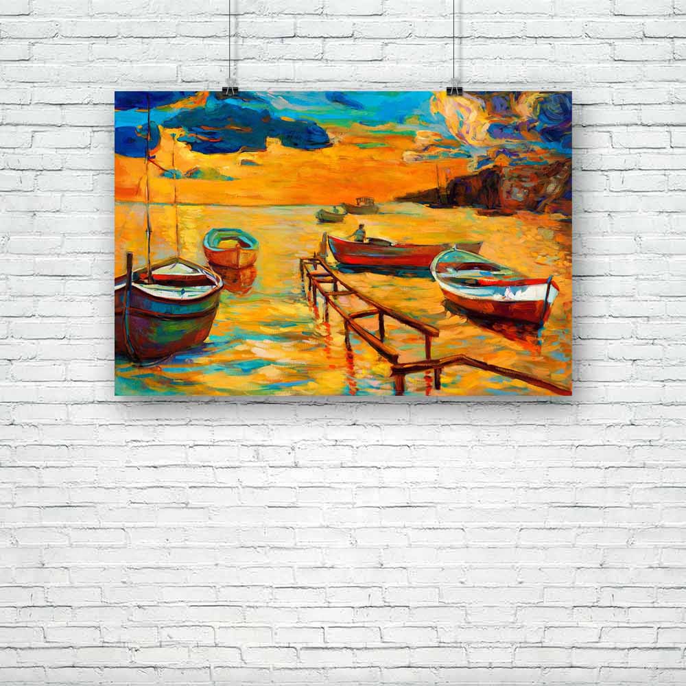 Artwork Of Boat & Jetty Unframed Paper Poster-Paper Posters Unframed-POS_UN-IC 5001894 IC 5001894, Abstract Expressionism, Abstracts, Art and Paintings, Automobiles, Boats, Drawing, Illustrations, Impressionism, Landscapes, Modern Art, Nature, Nautical, Paintings, Scenic, Semi Abstract, Signs, Signs and Symbols, Sketches, Sunsets, Transportation, Travel, Vehicles, Watercolour, artwork, of, boat, jetty, unframed, paper, poster, oil, painting, watercolor, canvas, landscape, acrylic, abstract, art, artist, art