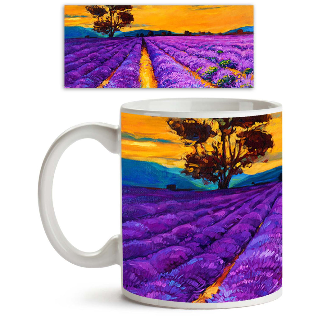 Artwork Of Lavender Fields Ceramic Coffee Tea Mug Inside White-Coffee Mugs-MUG-IC 5001896 IC 5001896, Abstract Expressionism, Abstracts, Art and Paintings, Botanical, Floral, Flowers, Illustrations, Impressionism, Japanese, Landscapes, Modern Art, Nature, Paintings, Rural, Scenic, Seasons, Semi Abstract, Signs, Signs and Symbols, Sunsets, artwork, of, lavender, fields, ceramic, coffee, tea, mug, inside, white, oil, painting, landscape, canvas, field, acrylic, abstract, hokkaido, flower, art, artistic, backg