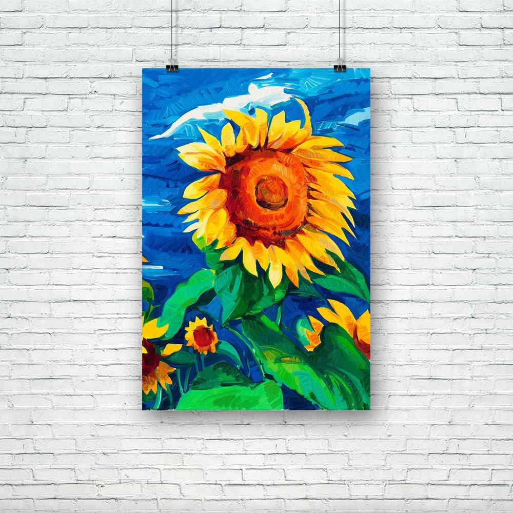 Sunflowers D3 Unframed Paper Poster-Paper Posters Unframed-POS_UN-IC 5001898 IC 5001898, Abstract Expressionism, Abstracts, Ancient, Art and Paintings, Botanical, Culture, Drawing, Ethnic, Floral, Flowers, Historical, Illustrations, Impressionism, Medieval, Modern Art, Nature, Paintings, Patterns, Retro, Scenic, Semi Abstract, Signs, Signs and Symbols, Traditional, Tribal, Vintage, World Culture, sunflowers, d3, unframed, paper, poster, oil, painting, abstract, agriculture, art, artistic, artwork, backgroun