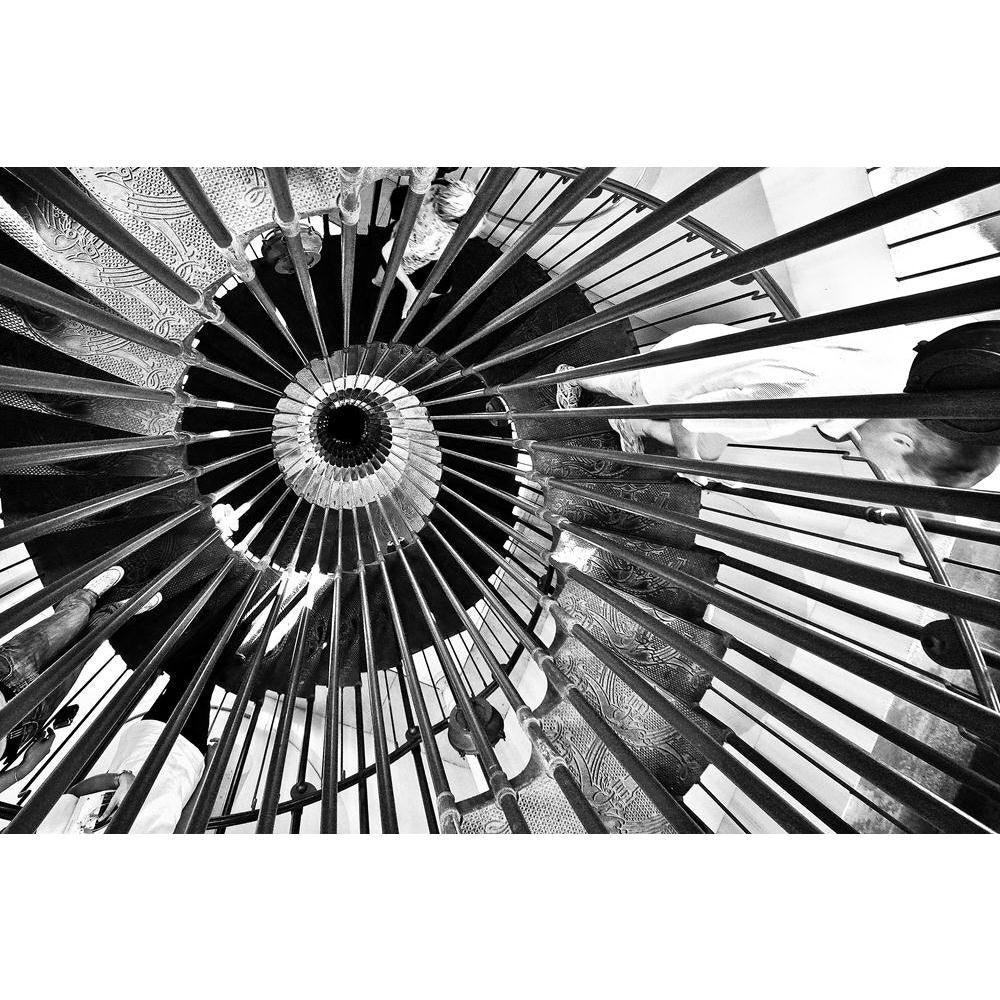 Spiral Staircases Form A Spiral Canvas Painting Synthetic Frame-Paintings MDF Framing-AFF_FR-IC 5001902 IC 5001902, Abstract Expressionism, Abstracts, Black and White, Circle, Conceptual, Geometric, Geometric Abstraction, Mountains, Semi Abstract, White, spiral, staircases, form, a, canvas, painting, synthetic, frame, abstract, background, black, and, downhill, geometry, hypnosis, hypnotic, illusion, image, mind, mystery, psychedelic, round, shape, stairs, uphill, artzfolio, wall decor for living room, wall