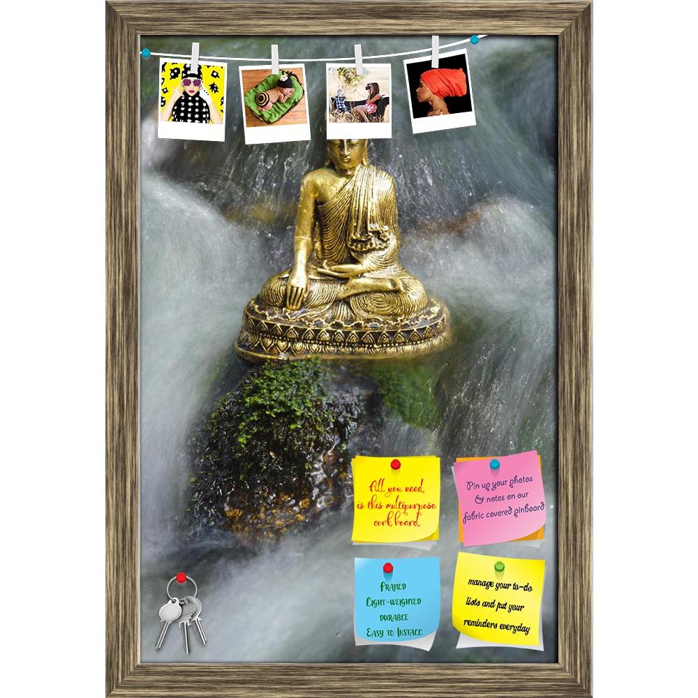 ArtzFolio Buddha Figure Printed Bulletin Board Notice Pin Board Soft Board | Framed-Bulletin Boards Framed-AZSAO17227219BLB_FR_L-Image Code 5001907 Vishnu Image Folio Pvt Ltd, IC 5001907, ArtzFolio, Bulletin Boards Framed, Religious, Photography, buddha, figure, printed, bulletin, board, notice, pin, soft, framed, sitting, water, cascade, pin up board, push pin board, extra large cork board, big pin board, notice board, small bulletin board, cork board, wall notice board, giant cork board, bulletin board, o
