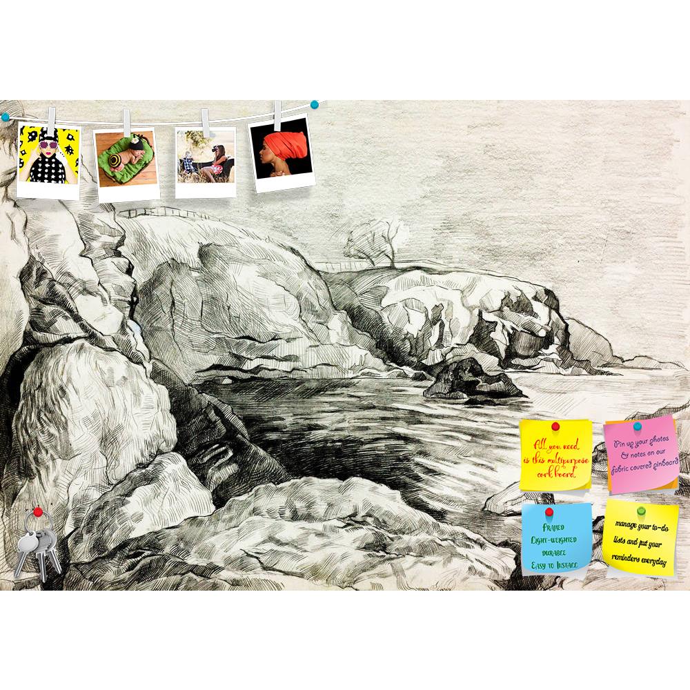 ArtzFolio Quiet Lake Printed Bulletin Board Notice Pin Board Soft Board | Frameless-Bulletin Boards Frameless-AZSAO17501322BLB_FL_L-Image Code 5001959 Vishnu Image Folio Pvt Ltd, IC 5001959, ArtzFolio, Bulletin Boards Frameless, Landscapes, Fine Art Reprint, quiet, lake, printed, bulletin, board, notice, pin, soft, frameless, original, pencil, drawing, charcoal, hand, drawn, painting, working, sketch, ocean, shore, trees, rocks, pin up board, push pin board, extra large cork board, big pin board, notice boa