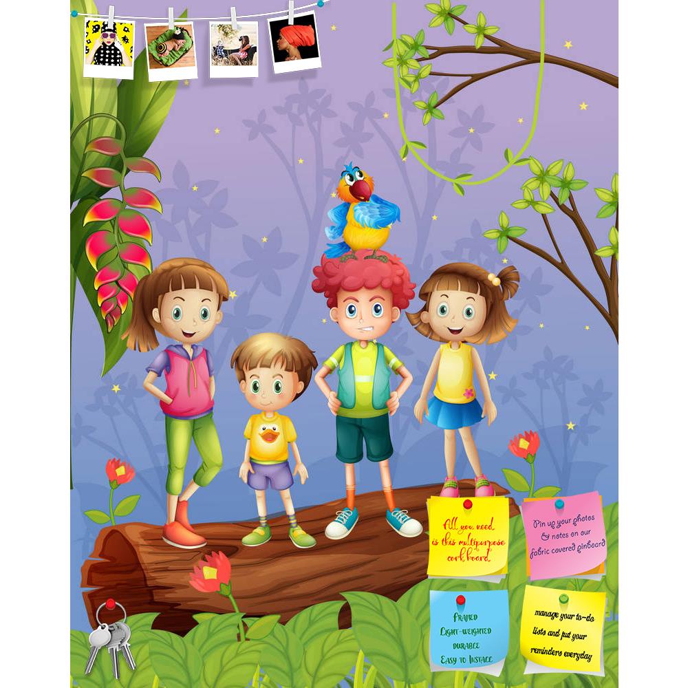 ArtzFolio Children With Colorful Parrot Printed Bulletin Board Notice Pin Board Soft Board | Frameless-Bulletin Boards Frameless-AZSAO17524737BLB_FL_L-Image Code 5001960 Vishnu Image Folio Pvt Ltd, IC 5001960, ArtzFolio, Bulletin Boards Frameless, Kids, Digital Art, children, with, colorful, parrot, printed, bulletin, board, notice, pin, soft, frameless, illustration, four, one, forest, pin up board, push pin board, extra large cork board, big pin board, notice board, small bulletin board, cork board, wall 