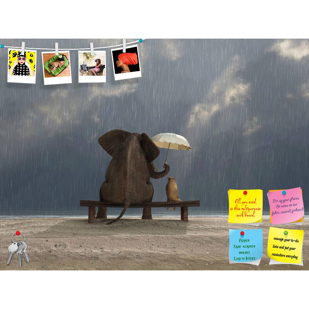 ArtzFolio Elephant & Dog D2 Printed Bulletin Board Notice Pin Board Soft Board | Frameless-Bulletin Boards Frameless-AZSAO17541560BLB_FL_L-Image Code 5001963 Vishnu Image Folio Pvt Ltd, IC 5001963, ArtzFolio, Bulletin Boards Frameless, Animals, Conceptual, Kids, Digital Art, elephant, dog, d2, printed, bulletin, board, notice, pin, soft, frameless, sit, under, rain, pin up board, push pin board, extra large cork board, big pin board, notice board, small bulletin board, cork board, wall notice board, giant c