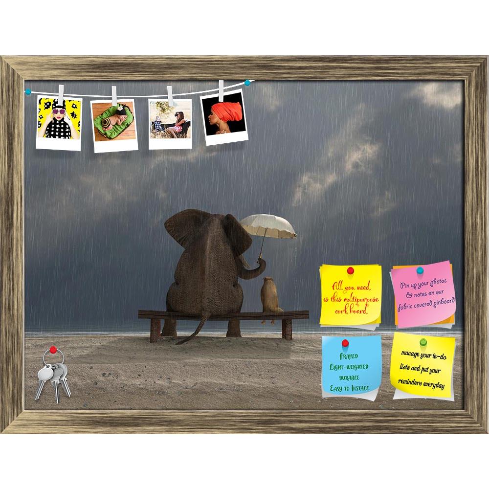 ArtzFolio Elephant & Dog D2 Printed Bulletin Board Notice Pin Board Soft Board | Framed-Bulletin Boards Framed-AZSAO17541560BLB_FR_L-Image Code 5001963 Vishnu Image Folio Pvt Ltd, IC 5001963, ArtzFolio, Bulletin Boards Framed, Animals, Conceptual, Kids, Digital Art, elephant, dog, d2, printed, bulletin, board, notice, pin, soft, framed, sit, under, rain, pin up board, push pin board, extra large cork board, big pin board, notice board, small bulletin board, cork board, wall notice board, giant cork board, b