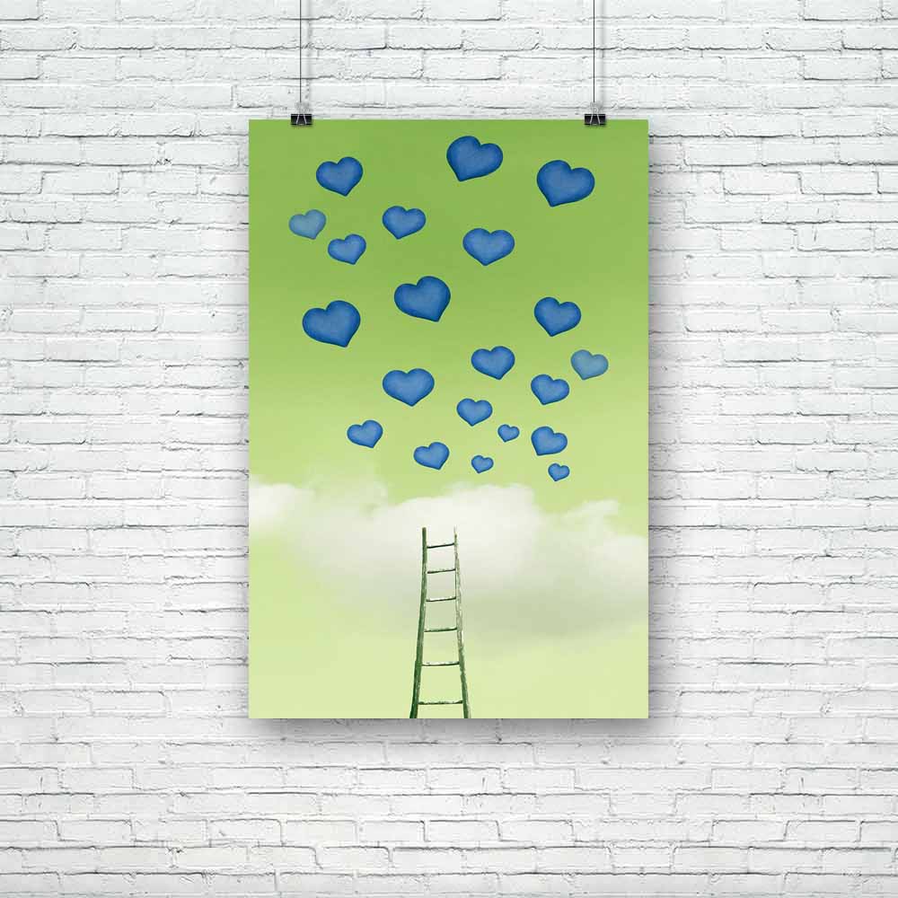 Abstract Hearts Sign Unframed Paper Poster - Paper Posters Unframed - ArtzFolio.com