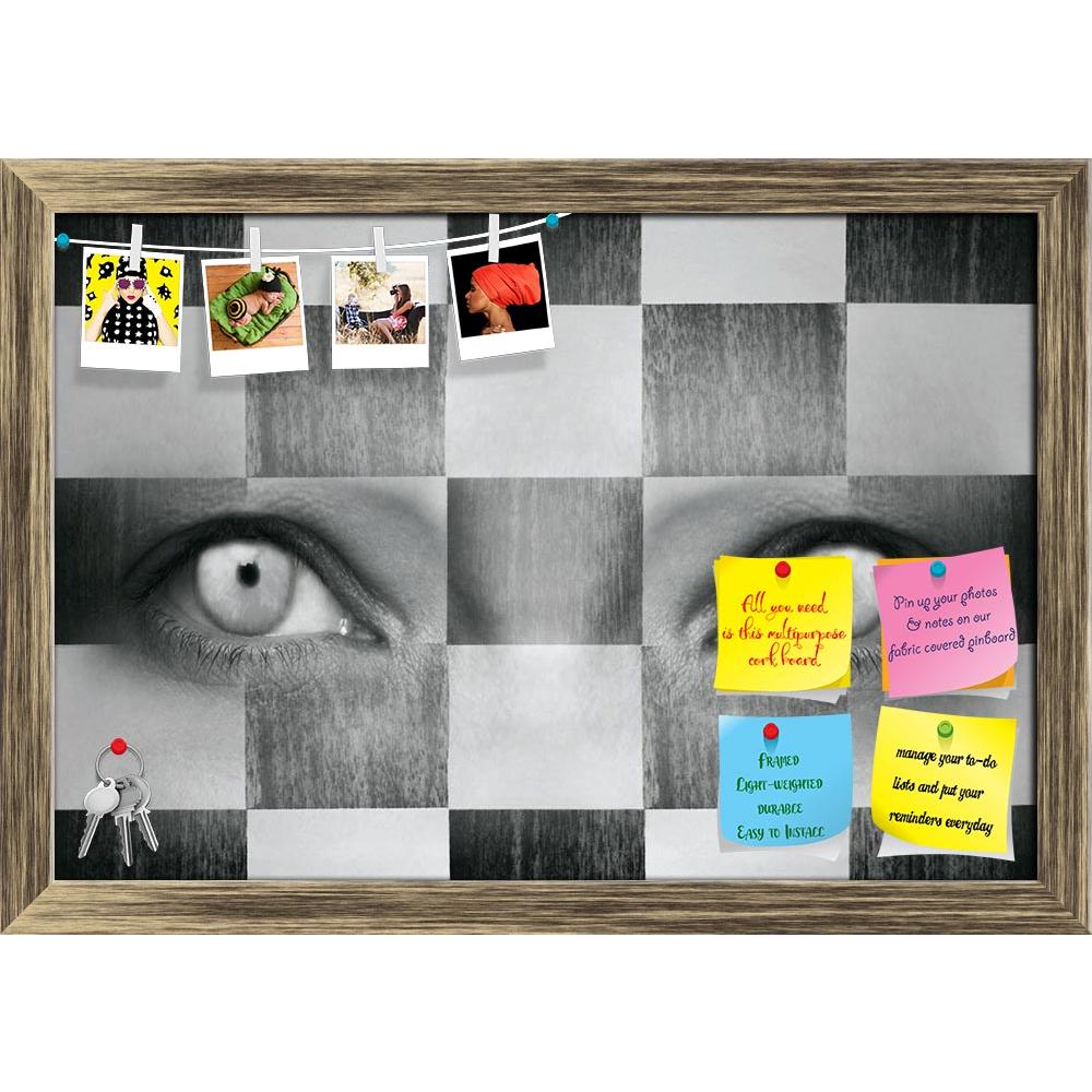 ArtzFolio Human Eyes With A Chess Texture Printed Bulletin Board Notice Pin Board Soft Board | Framed-Bulletin Boards Framed-AZSAO17632355BLB_FR_L-Image Code 5001976 Vishnu Image Folio Pvt Ltd, IC 5001976, ArtzFolio, Bulletin Boards Framed, Surrealism, Digital Art, human, eyes, with, a, chess, texture, printed, bulletin, board, notice, pin, soft, framed, black, white, pin up board, push pin board, extra large cork board, big pin board, notice board, small bulletin board, cork board, wall notice board, giant