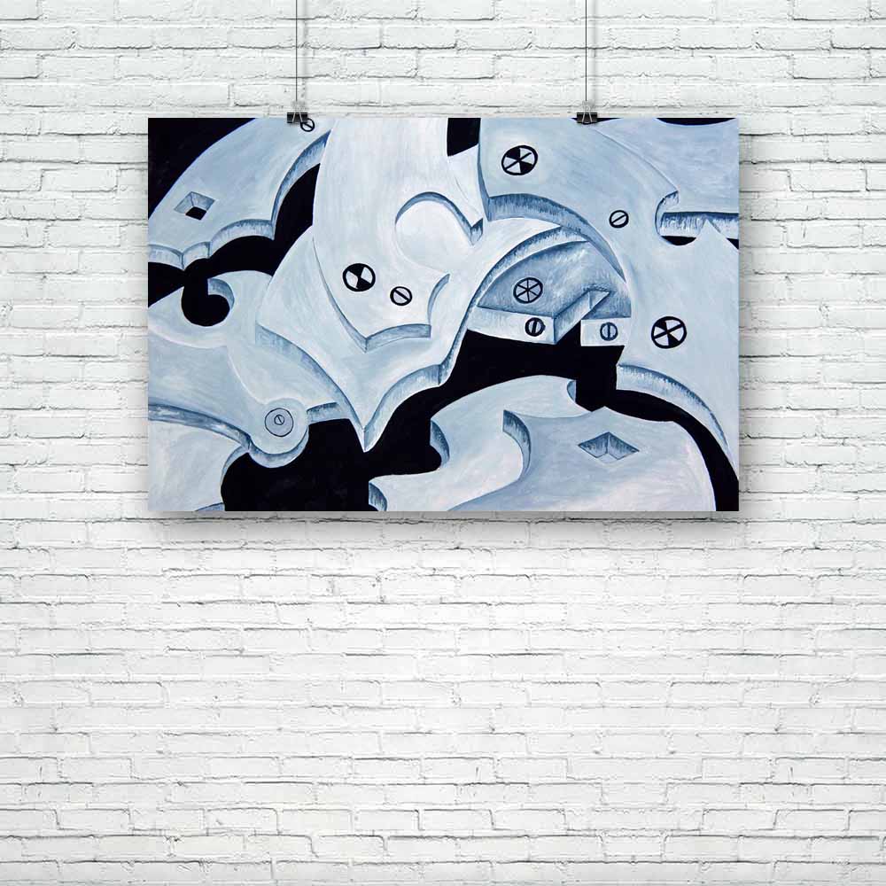 Abstract Art D20 Unframed Paper Poster-Paper Posters Unframed-POS_UN-IC 5001981 IC 5001981, Abstract Expressionism, Abstracts, Art and Paintings, Black, Black and White, Drawing, Paintings, Semi Abstract, Watercolour, Metallic, abstract, art, d20, unframed, paper, poster, details, industrial, metal, painting, silver, watercolor, artzfolio, posters, wall posters, posters for room, posters for room decoration, office poster, door poster, baby poster, motivational posters, posters for room boys, quotes, poster