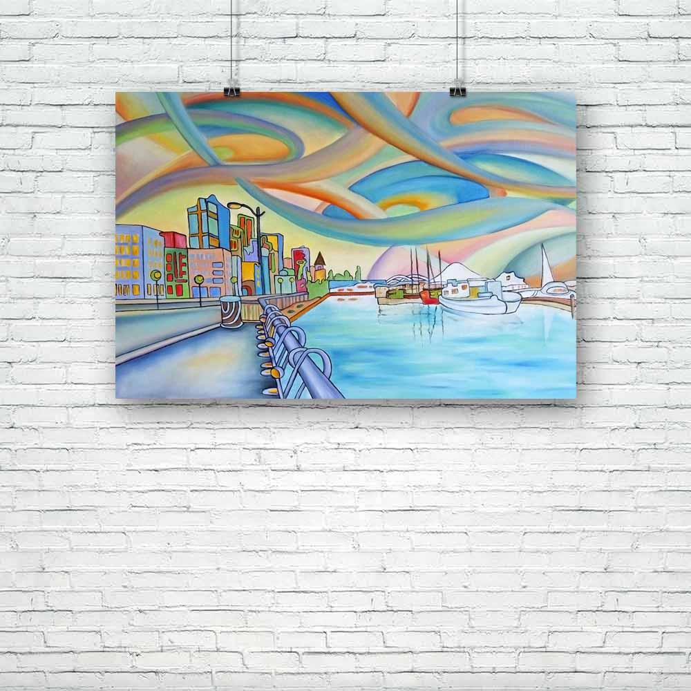Seattle Waterfront Mt Rainier Washington D1 Unframed Paper Poster-Paper Posters Unframed-POS_UN-IC 5001982 IC 5001982, Abstract Expressionism, Abstracts, Art and Paintings, Cities, City Views, Modern Art, Paintings, Semi Abstract, seattle, waterfront, mt, rainier, washington, d1, unframed, paper, poster, abstract, art, blue, bright, buildings, canvas, city, colorful, concept, happy, modern, oils, painting, pier, puget, sound, sky, street, sun, unique, water, artzfolio, posters, wall posters, posters for roo