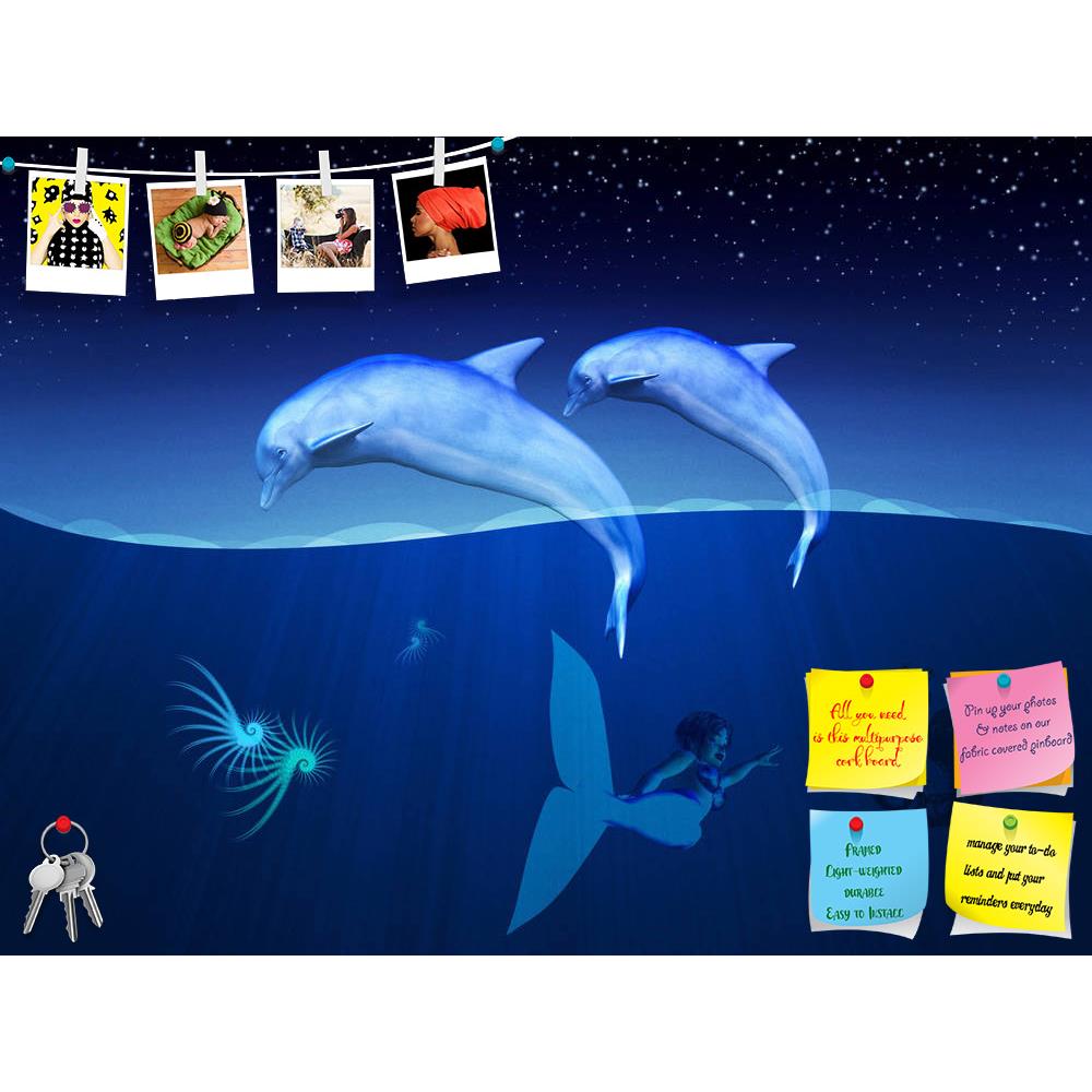 ArtzFolio Dolphins & Mermaid Printed Bulletin Board Notice Pin Board Soft Board | Frameless-Bulletin Boards Frameless-AZSAO17696101BLB_FL_L-Image Code 5001999 Vishnu Image Folio Pvt Ltd, IC 5001999, ArtzFolio, Bulletin Boards Frameless, Animals, Kids, Digital Art, dolphins, mermaid, printed, bulletin, board, notice, pin, soft, frameless, illustration, friendly, sealife, underwater, scene, pin up board, push pin board, extra large cork board, big pin board, notice board, small bulletin board, cork board, wal