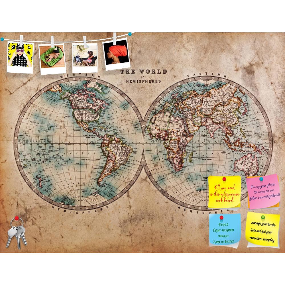 ArtzFolio Mid 1800s Old World Map Western & Eastern Hemispheres Printed Bulletin Board Notice Pin Board Soft Board | Frameless-Bulletin Boards Frameless-AZSAO17727214BLB_FL_L-Image Code 5002007 Vishnu Image Folio Pvt Ltd, IC 5002007, ArtzFolio, Bulletin Boards Frameless, Historical, Places, Vintage, Photography, mid, 1800s, old, world, map, western, eastern, hemispheres, printed, bulletin, board, notice, pin, soft, frameless, a, genuine, stained, dated, from, 1800's, showing, hand, colouring, pin up board, 