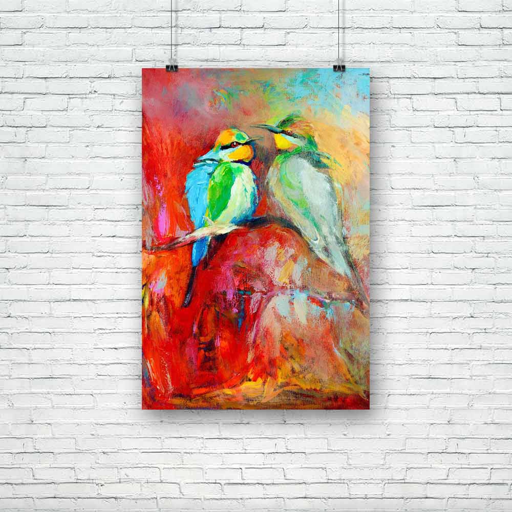 Blue Tailed Bee Eaters D2 Unframed Paper Poster-Paper Posters Unframed-POS_UN-IC 5002028 IC 5002028, Abstract Expressionism, Abstracts, Animals, Art and Paintings, Asian, Birds, Black, Black and White, Drawing, Impressionism, Modern Art, Nature, Paintings, Scenic, Semi Abstract, Sketches, Tropical, White, Wildlife, blue, tailed, bee, eaters, d2, unframed, paper, poster, oil, painting, abstract, animal, art, asia, avian, background, beak, bird, branch, brown, canvas, closeup, color, colorful, conservation, c