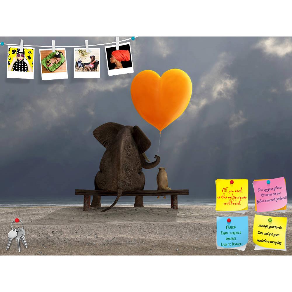 ArtzFolio Elephant & Dog D3 Printed Bulletin Board Notice Pin Board Soft Board | Frameless-Bulletin Boards Frameless-AZSAO17856459BLB_FL_L-Image Code 5002029 Vishnu Image Folio Pvt Ltd, IC 5002029, ArtzFolio, Bulletin Boards Frameless, Animals, Conceptual, Kids, Digital Art, elephant, dog, d3, printed, bulletin, board, notice, pin, soft, frameless, holding, heart, shaped, balloon, pin up board, push pin board, extra large cork board, big pin board, notice board, small bulletin board, cork board, wall notice