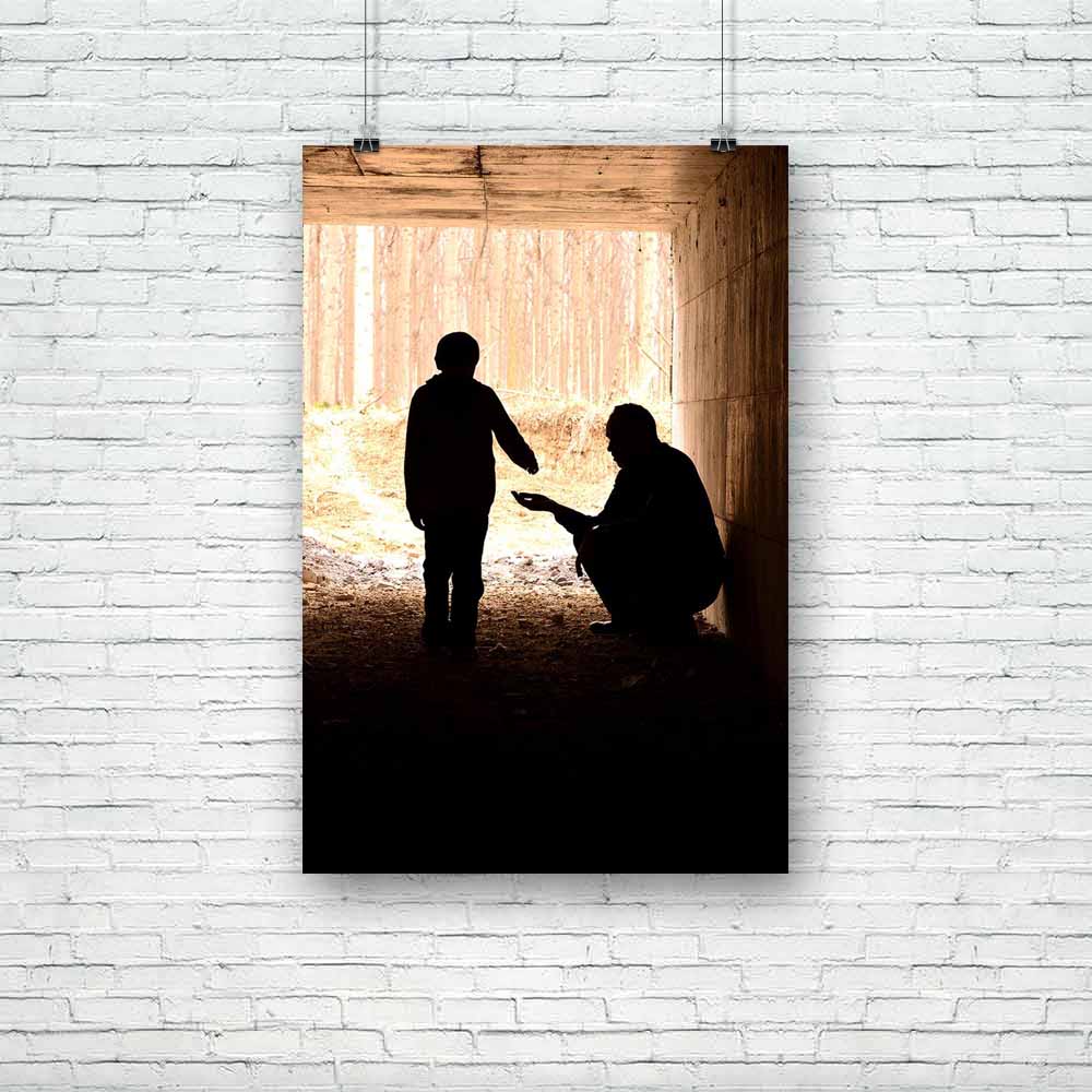 Poor Man & Child Unframed Paper Poster-Paper Posters Unframed-POS_UN-IC 5002055 IC 5002055, Adult, poor, man, child, unframed, paper, poster, kindness, charity, homeless, help, mercy, poverty, kind, goodness, helping, the, bad, beggars, dark, depression, fear, helpful, hopeless, human, hunger, hungry, keen, light, loneliness, lonely, miserable, money, sad, shabby, silhouette, social, street, tunnel, unemployed, unemployment, unhappy, wretched, artzfolio, posters, wall posters, posters for room, posters for 