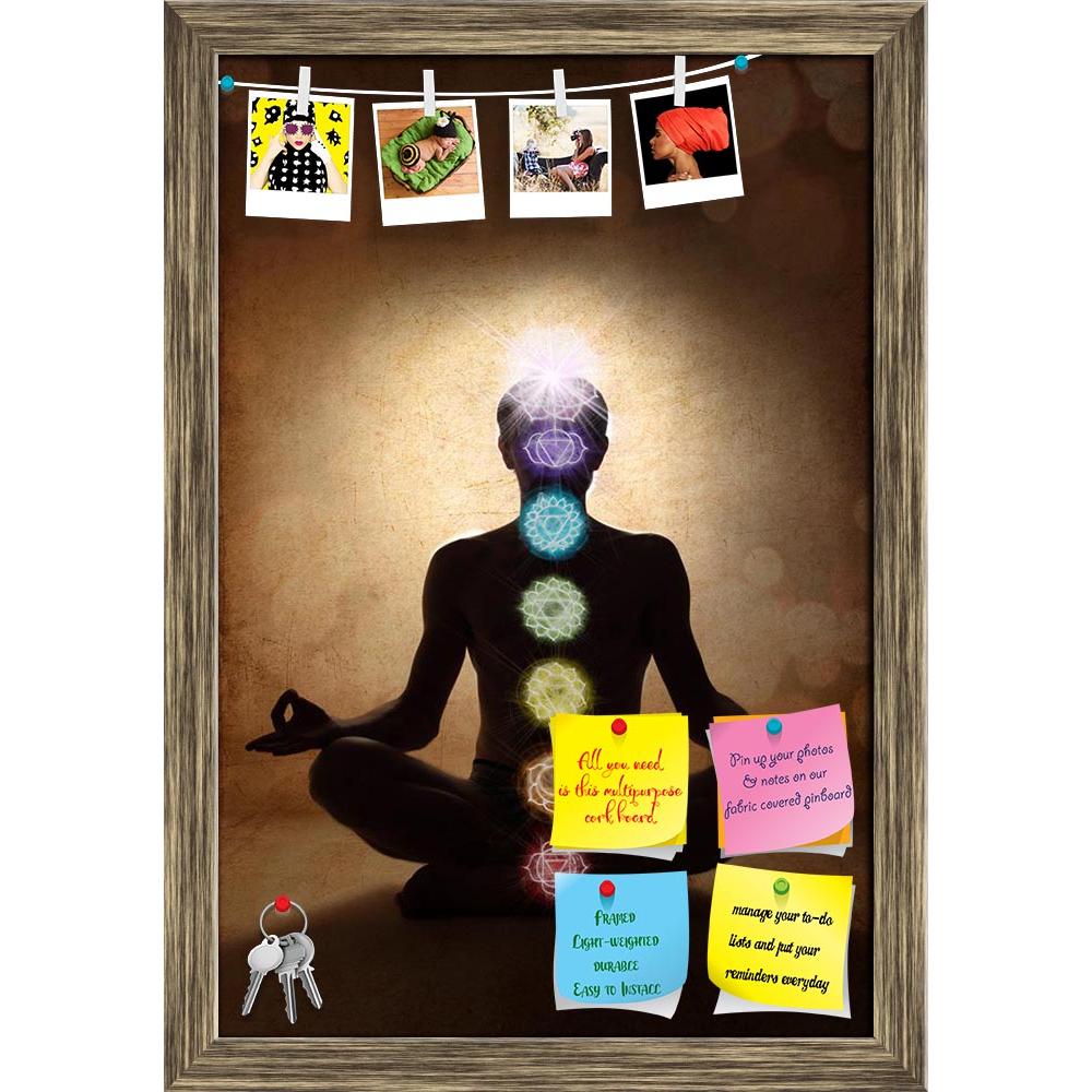 ArtzFolio Man In Lotus Pose With Chakra Symbols Printed Bulletin Board Notice Pin Board Soft Board | Framed-Bulletin Boards Framed-AZSAO18027560BLB_FR_L-Image Code 5002072 Vishnu Image Folio Pvt Ltd, IC 5002072, ArtzFolio, Bulletin Boards Framed, Religious, Traditional, Digital Art, man, in, lotus, pose, with, chakra, symbols, printed, bulletin, board, notice, pin, soft, framed, yoga, pin up board, push pin board, extra large cork board, big pin board, notice board, small bulletin board, cork board, wall no