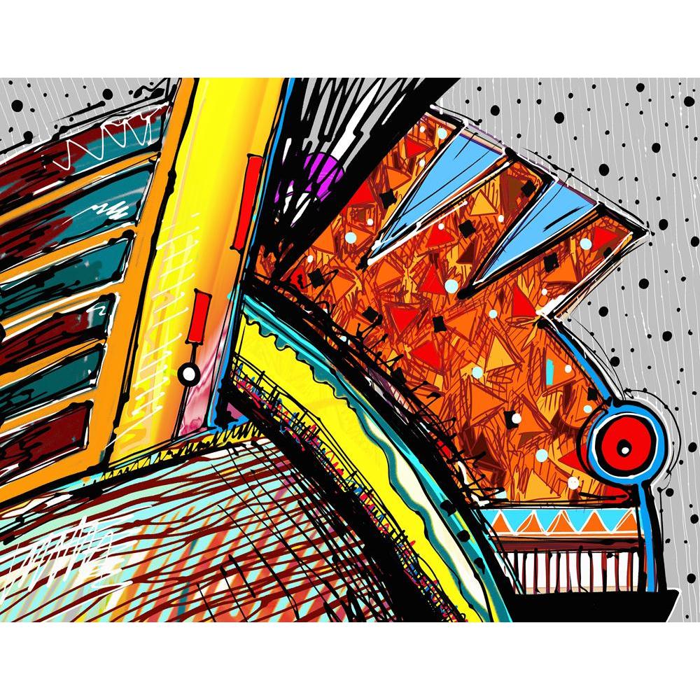 Abstract Art Work Canvas Painting Synthetic Frame - Paintings MDF Framing - ArtzFolio.com