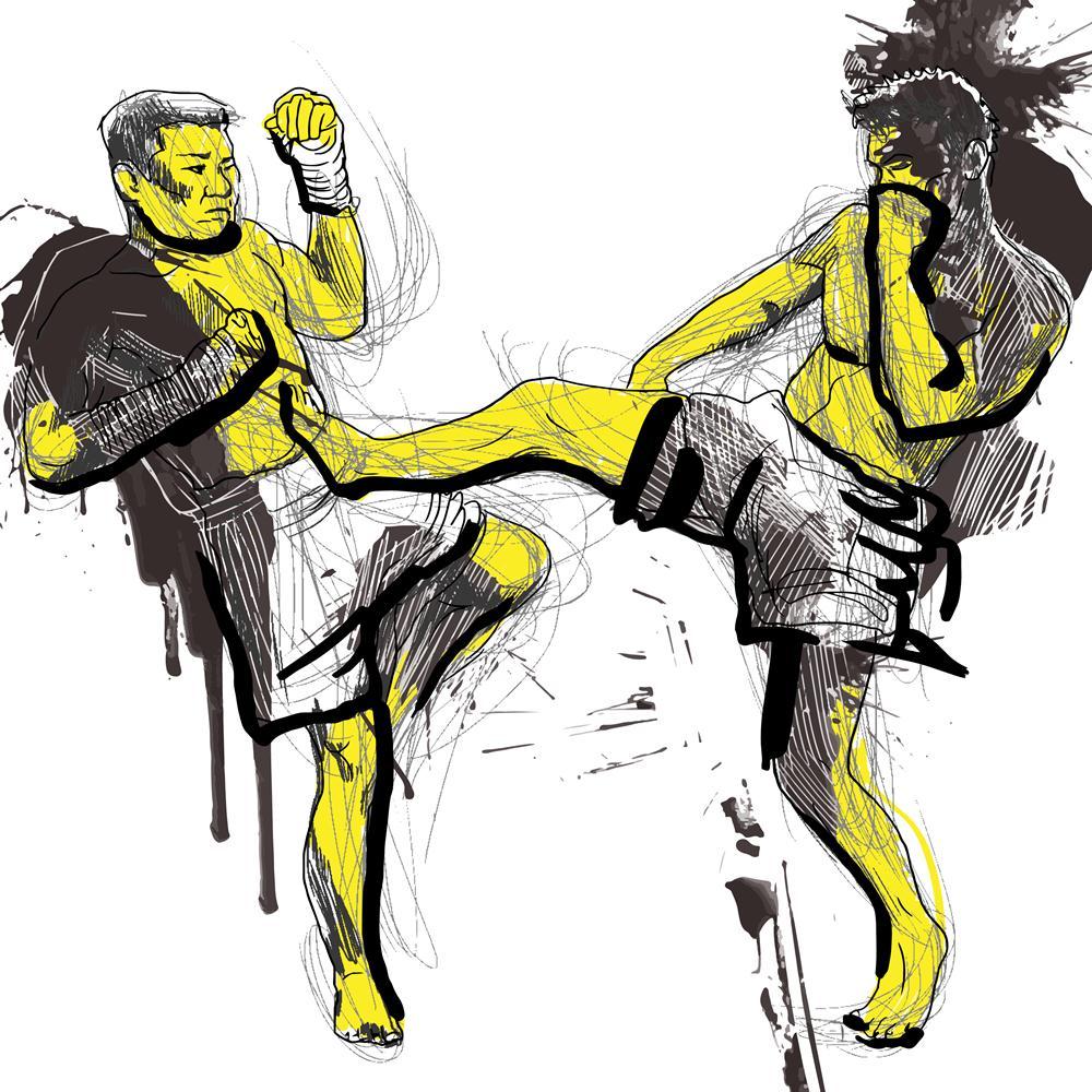 Muay Thai Martial Art Kickboxing In Thailand Canvas Painting Synthetic Frame, image size:1000x1000