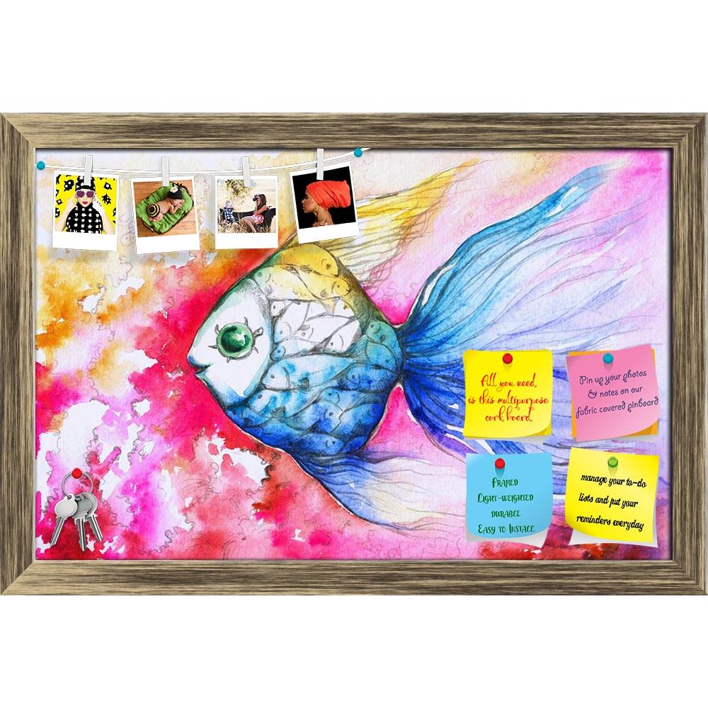 ArtzFolio Colorful Fish Printed Bulletin Board Notice Pin Board Soft Board | Framed-Bulletin Boards Framed-AZSAO18467882BLB_FR_L-Image Code 5002154 Vishnu Image Folio Pvt Ltd, IC 5002154, ArtzFolio, Bulletin Boards Framed, Animals, Kids, Fine Art Reprint, colorful, fish, printed, bulletin, board, notice, pin, soft, framed, pink, background, watercolor, painted, pin up board, push pin board, extra large cork board, big pin board, notice board, small bulletin board, cork board, wall notice board, giant cork b