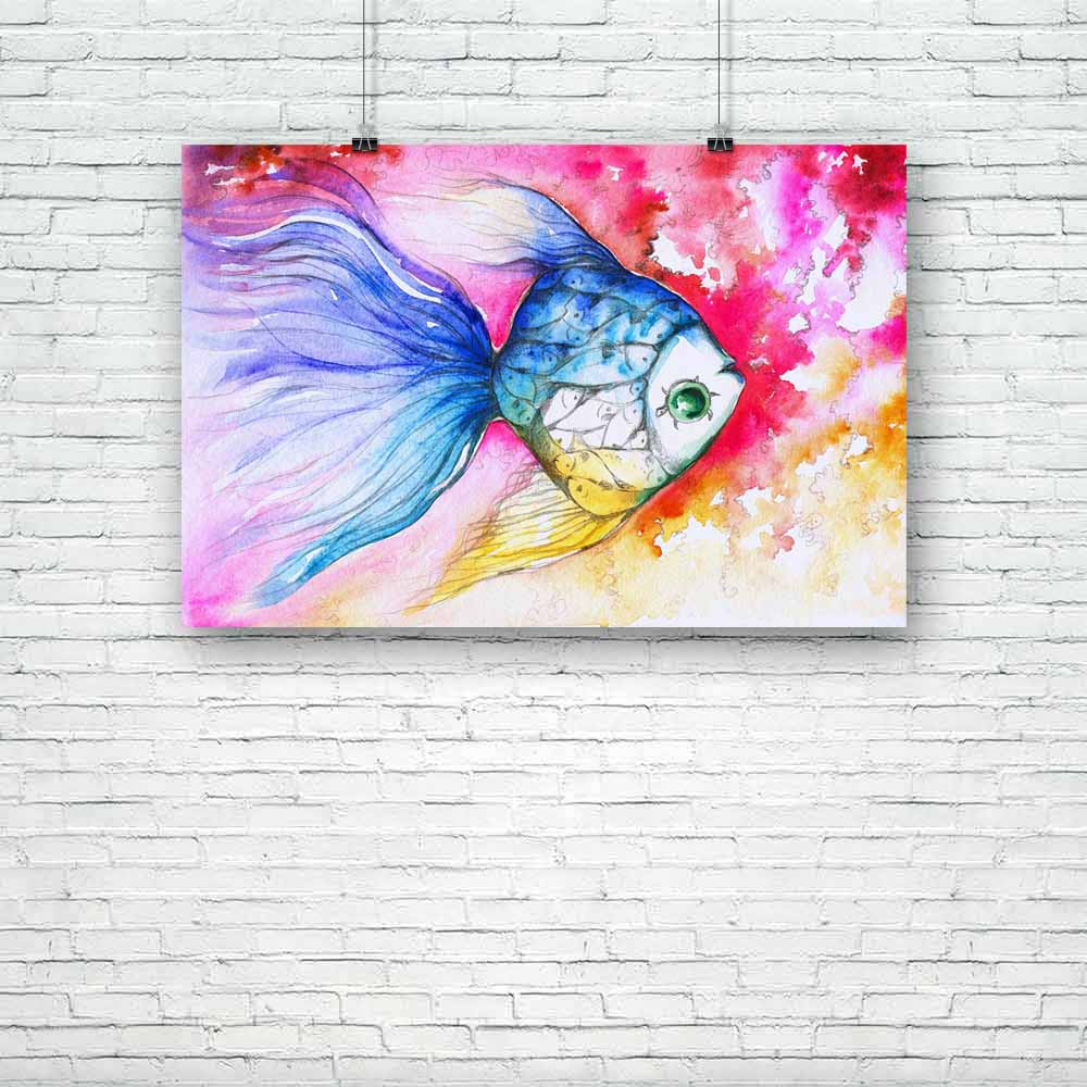 Colorful Fish Unframed Paper Poster-Paper Posters Unframed-POS_UN-IC 5002154 IC 5002154, Abstract Expressionism, Abstracts, Animals, Art and Paintings, Asian, Birds, Drawing, Hand Drawn, Illustrations, Nature, Paintings, Pets, Scenic, Semi Abstract, Tropical, Watercolour, colorful, fish, unframed, paper, poster, abstract, animal, aquarium, aquatic, art, artwork, backdrop, background, beautiful, blue, carp, color, coral, reef, domesticated, fauna, fin, fluid, gold, goldfish, greeting, hand, drawn, homemade, 