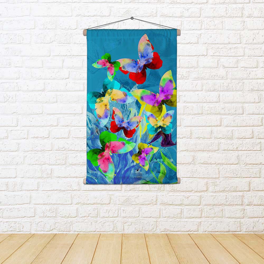 ArtzFolio Butterflies On Blue Plants Fabric Painting Tapestry Scroll Art Hanging-Scroll Art-AZART18527124TAP_L-Image Code 5002157 Vishnu Image Folio Pvt Ltd, IC 5002157, ArtzFolio, Scroll Art, Floral, Digital Art, butterflies, on, blue, plants, fabric, painting, tapestry, scroll, art, hanging, colorful, tapestries, room tapestry, hanging tapestry, huge tapestry, amazonbasics, tapestry cloth, fabric wall hanging, unique tapestries, wall tapestry, small tapestry, tapestry wall decor, cheap tapestries, afforda
