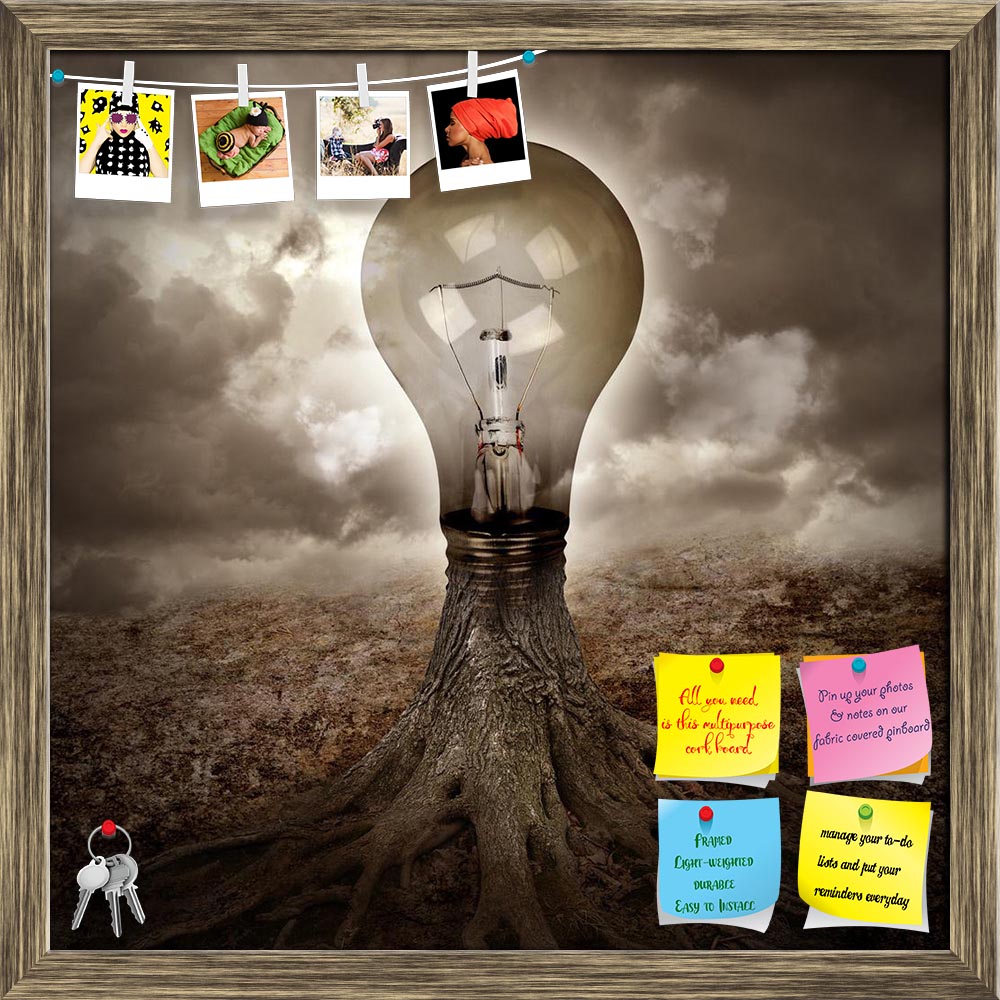 ArtzFolio A Light Bulb Is Growing As A Tree Printed Bulletin Board Notice Pin Board Soft Board | Framed-Bulletin Boards Framed-AZSAO18545450BLB_FR_L-Image Code 5002161 Vishnu Image Folio Pvt Ltd, IC 5002161, ArtzFolio, Bulletin Boards Framed, Conceptual, Digital Art, a, light, bulb, is, growing, as, tree, printed, bulletin, board, notice, pin, soft, framed, dark, nature, scene, roots, energy, idea, concept, pin up board, push pin board, extra large cork board, big pin board, notice board, small bulletin boa