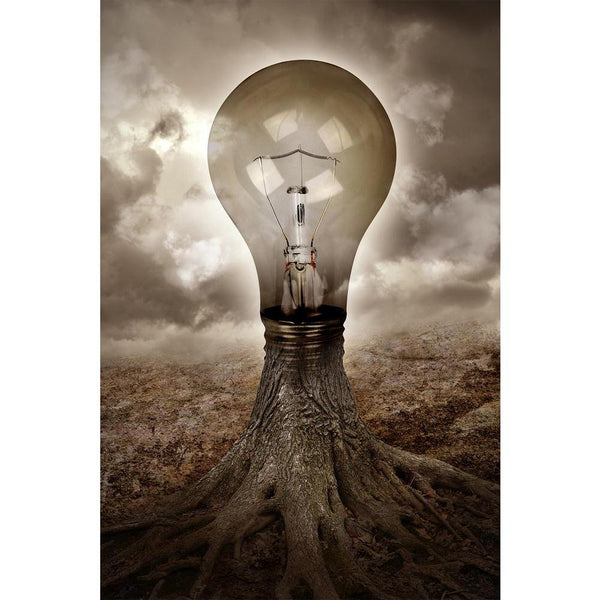 A Light Bulb Is Growing As A Tree Unframed Paper Poster-Paper Posters Unframed-POS_UN-IC 5002161 IC 5002161, Art and Paintings, Cities, City Views, Conceptual, Futurism, Inspirational, Motivation, Motivational, Nature, Scenic, Signs and Symbols, Symbols, a, light, bulb, is, growing, as, tree, unframed, paper, wall, poster, roots, time, innovation, natural, concept, conservation, consumption, creative, ecology, electric, electricity, energy, environment, future, glass, glow, growth, idea, imagination, inspir