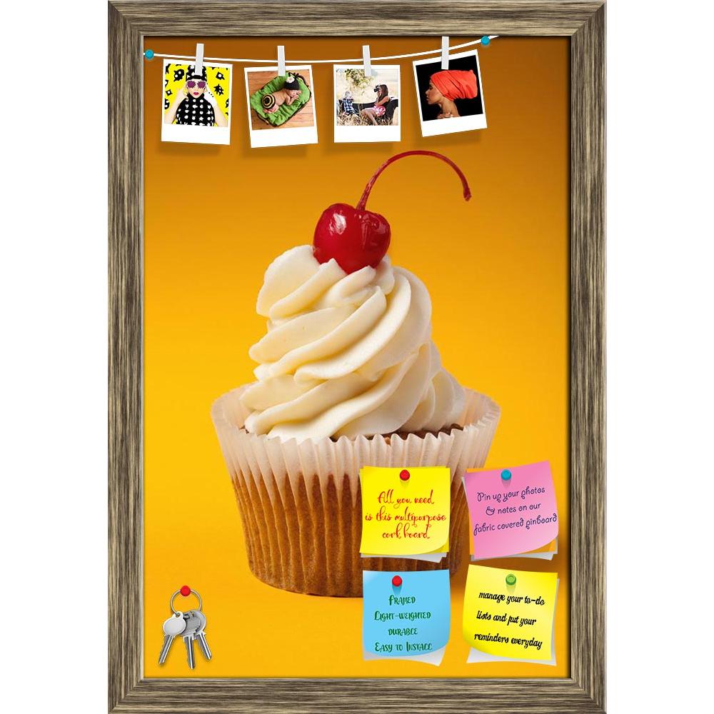 ArtzFolio Photo of Cupcake With Red Cherry Printed Bulletin Board Notice Pin Board Soft Board | Framed-Bulletin Boards Framed-AZSAO18729765BLB_FR_L-Image Code 5002187 Vishnu Image Folio Pvt Ltd, IC 5002187, ArtzFolio, Bulletin Boards Framed, Food & Beverage, Photography, photo, of, cupcake, with, red, cherry, printed, bulletin, board, notice, pin, soft, framed, isolated, orange, background, copyspace, pin up board, push pin board, extra large cork board, big pin board, notice board, small bulletin board, co