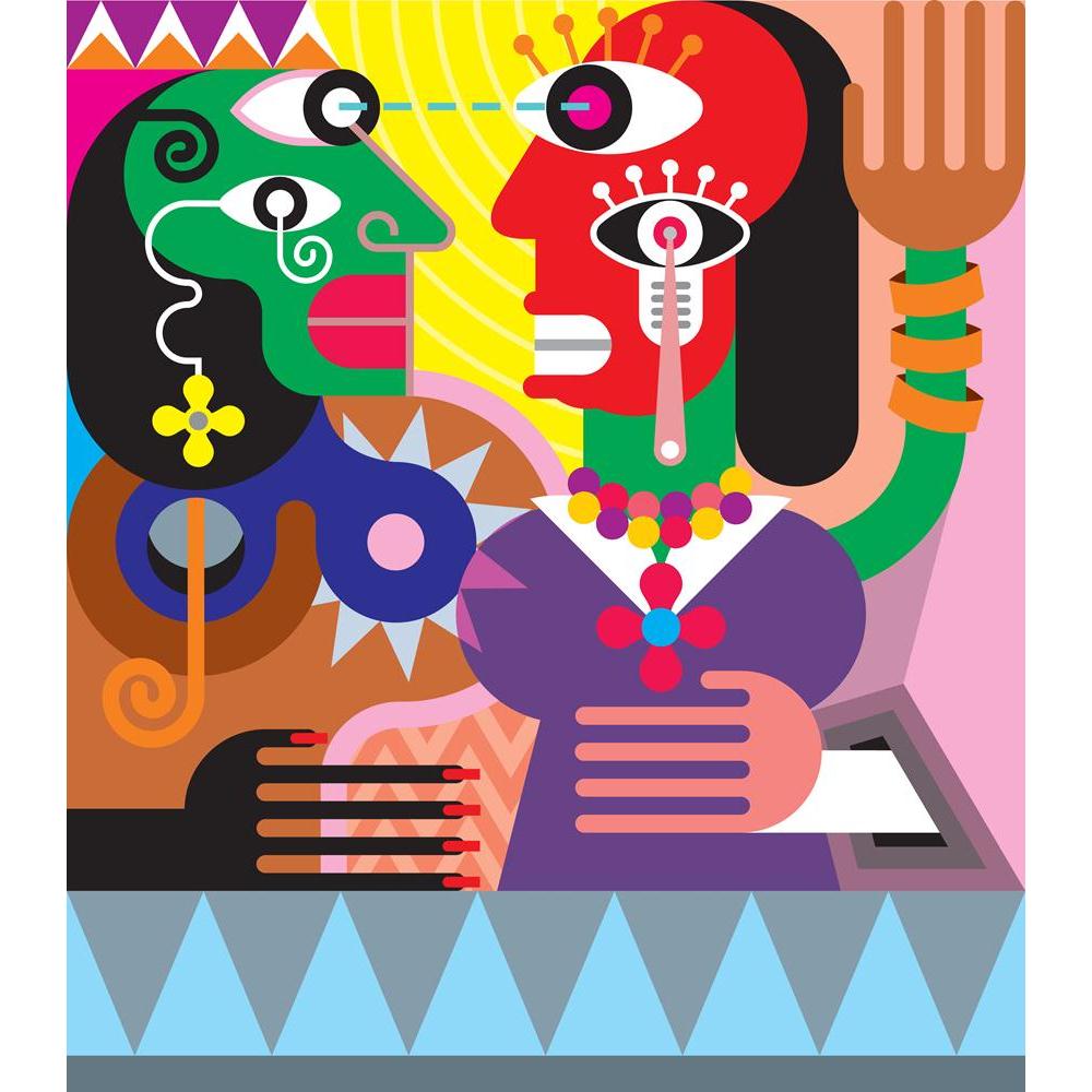 Modern Fine Art Canvas Painting Synthetic Frame-Paintings MDF Framing-AFF_FR-IC 5002206 IC 5002206, Abstract Expressionism, Abstracts, Art and Paintings, Fine Art Reprint, Illustrations, Modern Art, Old Masters, Semi Abstract, modern, fine, art, canvas, painting, synthetic, frame, abstract, adornment, amazing, background, bright, character, conversation, couple, emotion, face, to, gaze, gipsy, glare, hand, illustration, jewelry, look, mad, man, picasso, quarrel, stare, talk, two, women, woman, artzfolio, wa