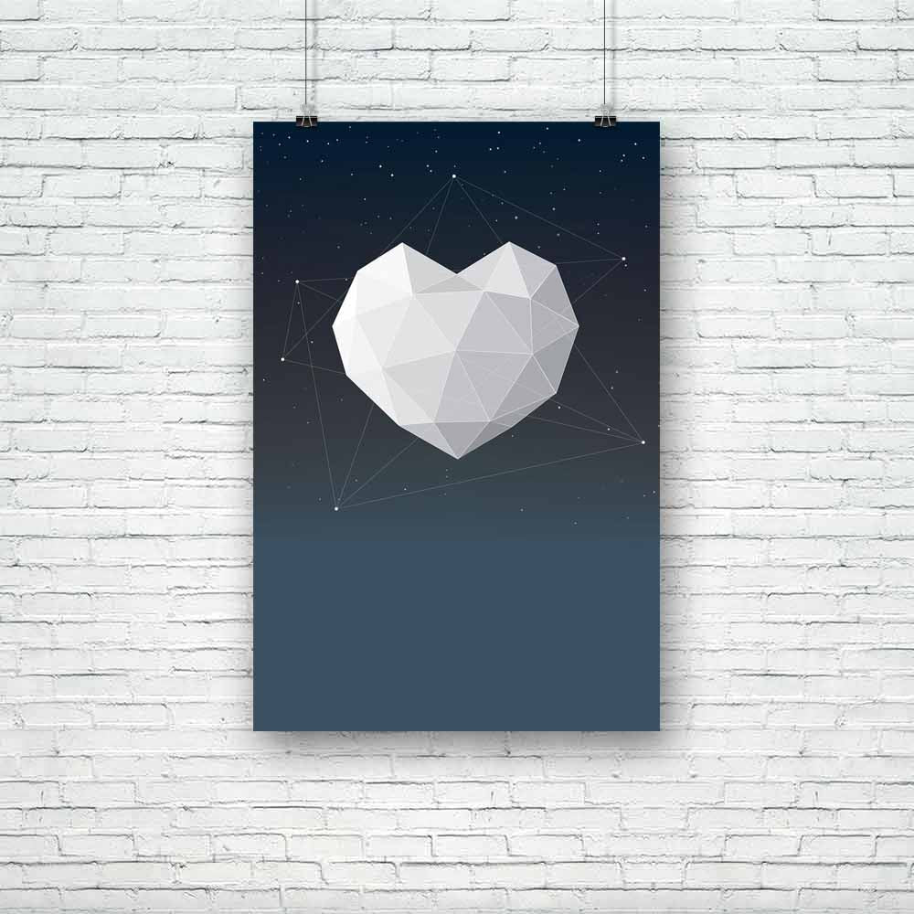 White Geometrical Heart Unframed Paper Poster-Paper Posters Unframed-POS_UN-IC 5002236 IC 5002236, Abstract Expressionism, Abstracts, Architecture, Art and Paintings, Black and White, Business, Calligraphy, Circle, Digital, Digital Art, Geometric, Geometric Abstraction, Graphic, Hearts, Illustrations, Love, Modern Art, Semi Abstract, Signs, Signs and Symbols, Space, Text, Triangles, White, geometrical, heart, unframed, paper, poster, polygon, abstract, fractal, polygons, triangle, art, background, biology, 