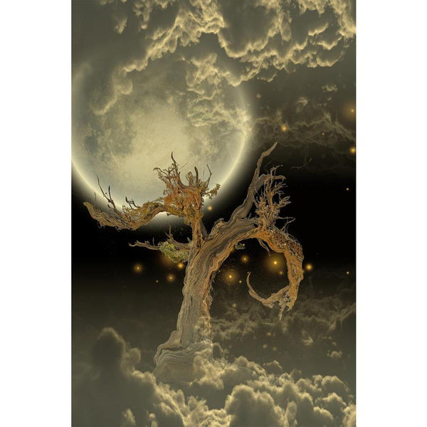 Tree Moon & Stars Unframed Paper Poster-Paper Posters Unframed-POS_UN-IC 5002237 IC 5002237, Astronomy, Cosmology, Fantasy, Illustrations, Landscapes, Nature, Scenic, Signs, Signs and Symbols, Space, Spiritual, Stars, tree, moon, unframed, paper, wall, poster, landscape, background, beautiful, beauty, bright, calm, celestial, cloud, clouds, cloudscape, color, cosmos, decoration, design, dramatic, dream, dusk, fantastic, fog, full, glow, glowing, heaven, heavenly, horizon, horizontal, idyllic, illustration, 