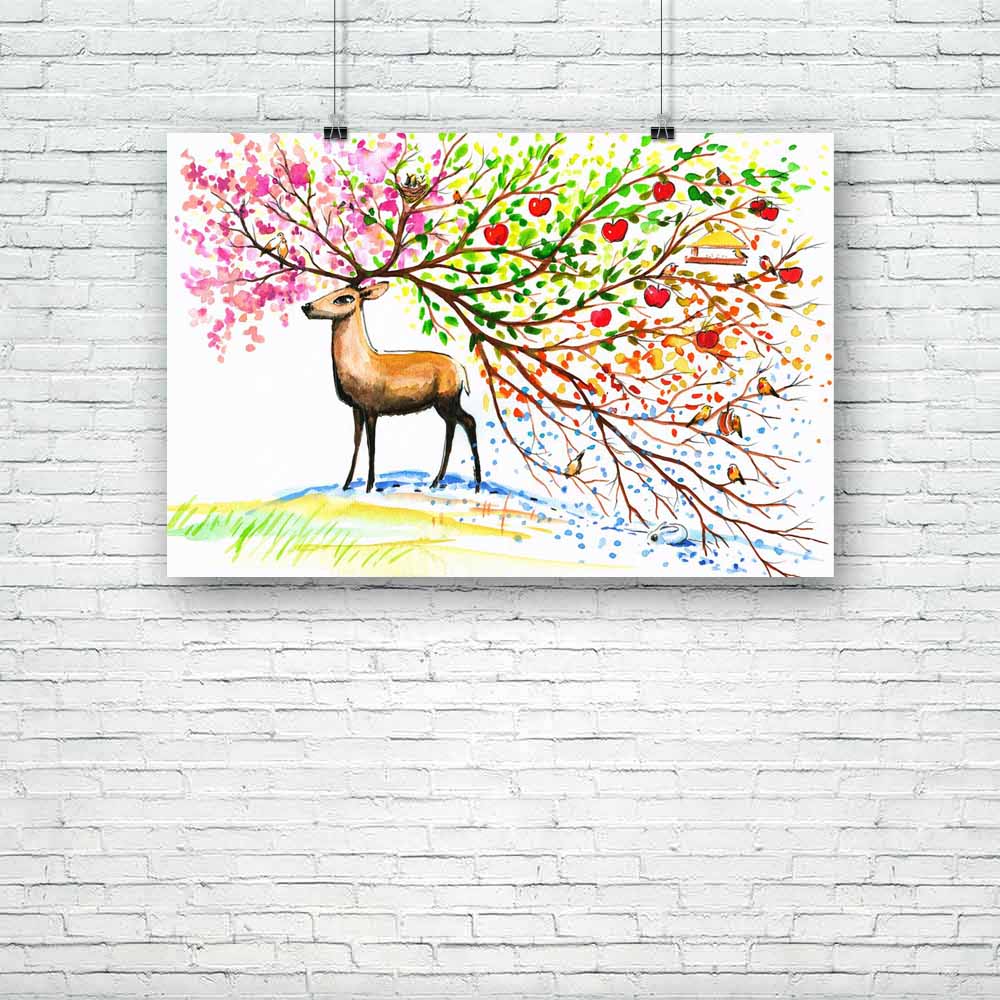 Brown Deer With Beautiful Horn Unframed Paper Poster-Paper Posters Unframed-POS_UN-IC 5002245 IC 5002245, Animals, Animated Cartoons, Art and Paintings, Birds, Black and White, Botanical, Caricature, Cartoons, Floral, Flowers, Illustrations, Landscapes, Nature, Paintings, Scenic, Seasons, Signs, Signs and Symbols, Watercolour, White, brown, deer, with, beautiful, horn, unframed, paper, poster, four, animal, apple, art, autumn, background, beauty, bird, bloom, blossom, branch, cartoon, cold, colorful, decora