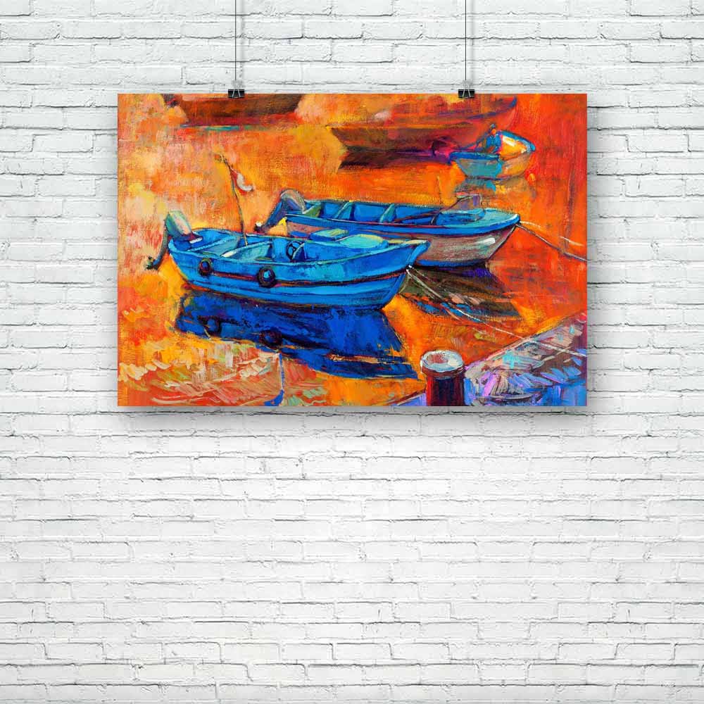 Boats & Jetty D2 Unframed Paper Poster-Paper Posters Unframed-POS_UN-IC 5002261 IC 5002261, Abstract Expressionism, Abstracts, Art and Paintings, Automobiles, Boats, Drawing, Illustrations, Impressionism, Landscapes, Modern Art, Nature, Nautical, Paintings, Scenic, Semi Abstract, Sketches, Sunsets, Transportation, Travel, Vehicles, Watercolour, jetty, d2, unframed, paper, poster, oil, painting, abstract, art, acrylic, artist, artistic, artwork, backdrop, background, beach, blue, boat, bright, canvas, color,
