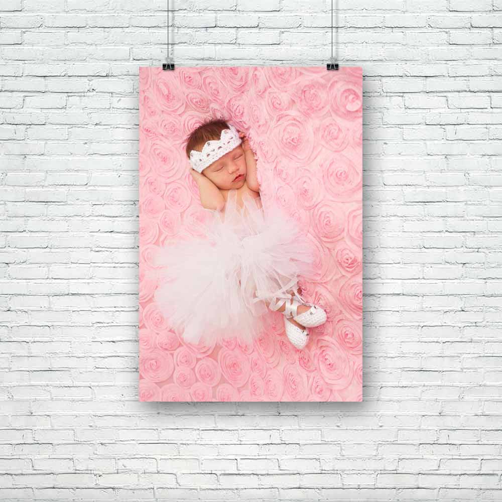 Newborn Baby D3 Unframed Paper Poster-Paper Posters Unframed-POS_UN-IC 5002275 IC 5002275, Asian, Baby, Black and White, Children, Individuals, Kids, Portraits, White, newborn, d3, unframed, paper, poster, adorable, ballerina, ballet, caucasian, costume, crown, cute, female, girl, human, infant, innocence, innocent, peaceful, pink, portrait, serene, shoes, sleep, sleeping, slippers, tutu, artzfolio, posters, wall posters, posters for room, posters for room decoration, office poster, door poster, baby poster