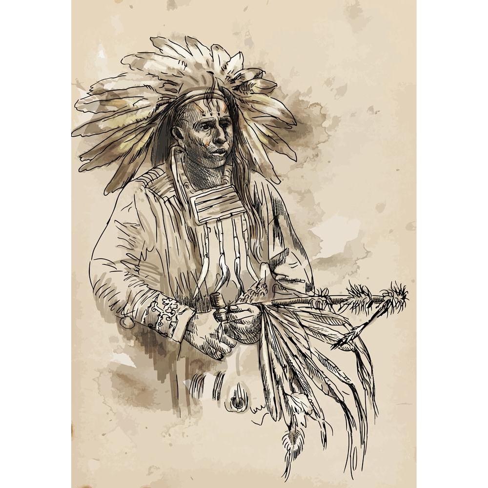 Indian Canvas Painting Synthetic Frame-Paintings MDF Framing-AFF_FR-IC 5002278 IC 5002278, American, Ancient, Art and Paintings, Culture, Digital, Digital Art, Drawing, Ethnic, Fine Art Reprint, Graphic, Historical, Illustrations, Indian, Individuals, Medieval, Portraits, Retro, Sketches, Traditional, Tribal, Vintage, World Culture, canvas, painting, synthetic, frame, aboriginal, adventure, apache, arizona, art, artistic, artwork, brave, canada, chief, chieftain, classic, costume, dress, face, feather, fine