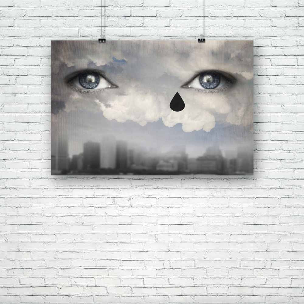 Two Human Eyes Crying Unframed Paper Poster-Paper Posters Unframed-POS_UN-IC 5002280 IC 5002280, Art and Paintings, Cities, City Views, Collages, Conceptual, Fantasy, Modern Art, Skylines, Surrealism, two, human, eyes, crying, unframed, paper, poster, art, artistic, background, beautiful, cloud, cloudy, collage, composition, concept, cover, creation, creativity, cry, dreaming, eye, humanity, idea, intense, inventive, lifestyle, modern, modernity, pain, poetic, psyche, psychology, rain, raining, sad, sadness