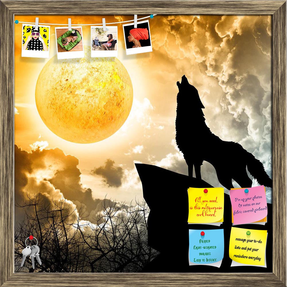 ArtzFolio Wolf Howling To The Full Moon D1 Printed Bulletin Board Notice Pin Board Soft Board | Framed-Bulletin Boards Framed-AZSAO19345053BLB_FR_L-Image Code 5002294 Vishnu Image Folio Pvt Ltd, IC 5002294, ArtzFolio, Bulletin Boards Framed, Animals, Fantasy, Digital Art, wolf, howling, to, the, full, moon, d1, printed, bulletin, board, notice, pin, soft, framed, silhouette, pin up board, push pin board, extra large cork board, big pin board, notice board, small bulletin board, cork board, wall notice board