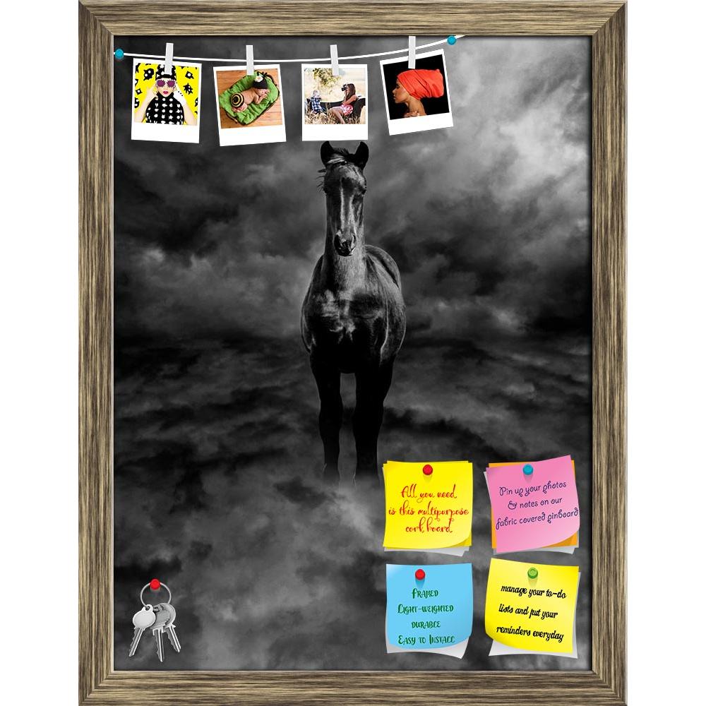 ArtzFolio Black & White Pegasus Printed Bulletin Board Notice Pin Board Soft Board | Framed-Bulletin Boards Framed-AZSAO19359057BLB_FR_L-Image Code 5002299 Vishnu Image Folio Pvt Ltd, IC 5002299, ArtzFolio, Bulletin Boards Framed, Animals, Photography, black, white, pegasus, printed, bulletin, board, notice, pin, soft, framed, steed, standing, dark, storm, clouds, pin up board, push pin board, extra large cork board, big pin board, notice board, small bulletin board, cork board, wall notice board, giant cor