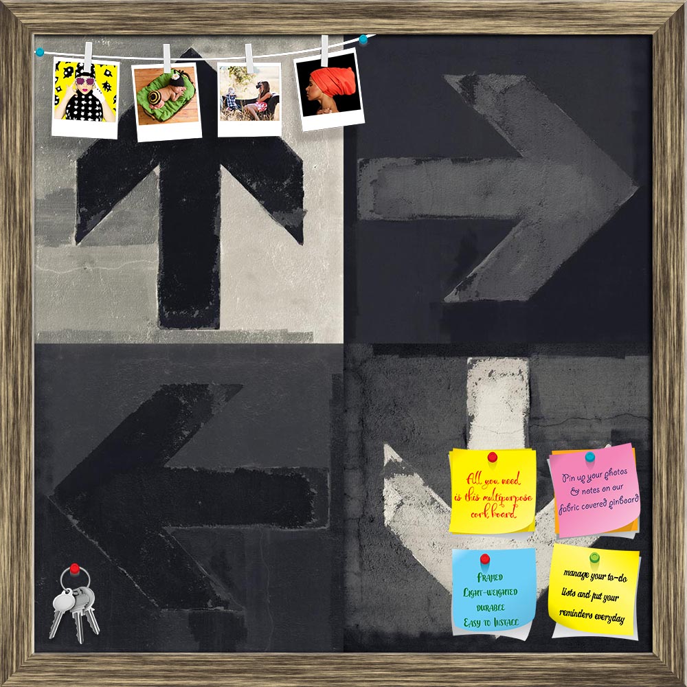 ArtzFolio Monochrome Arrows Printed Bulletin Board Notice Pin Board Soft Board | Framed-Bulletin Boards Framed-AZSAO19375038BLB_FR_L-Image Code 5002301 Vishnu Image Folio Pvt Ltd, IC 5002301, ArtzFolio, Bulletin Boards Framed, Abstract, Digital Art, monochrome, arrows, printed, bulletin, board, notice, pin, soft, framed, artistic, grunge, design, four, arrow, signs, painted, concrete, wall, pin up board, push pin board, extra large cork board, big pin board, notice board, small bulletin board, cork board, w