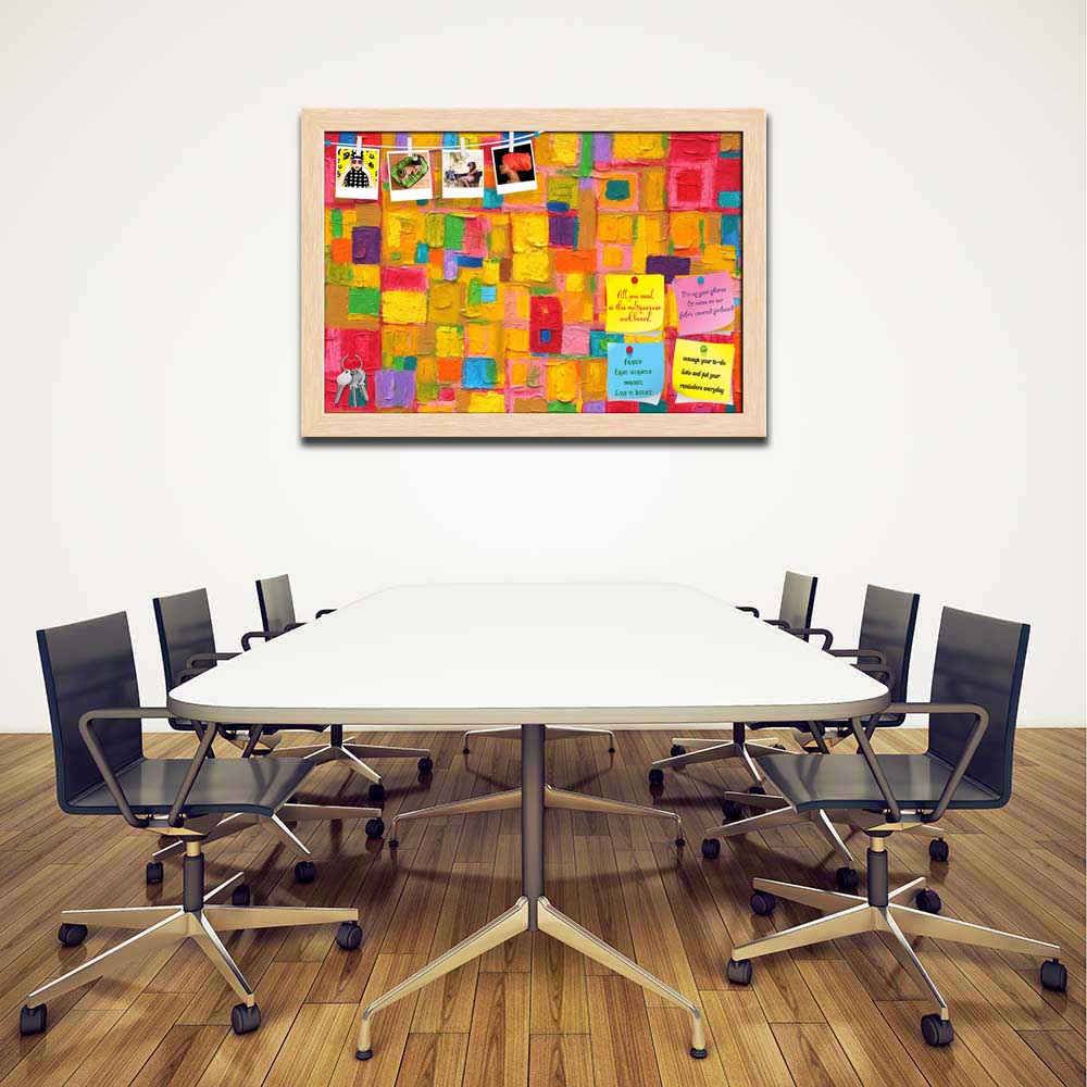 ArtzFolio Notice Pinboard | Framed Colorful Abstract Print Cork Board ...