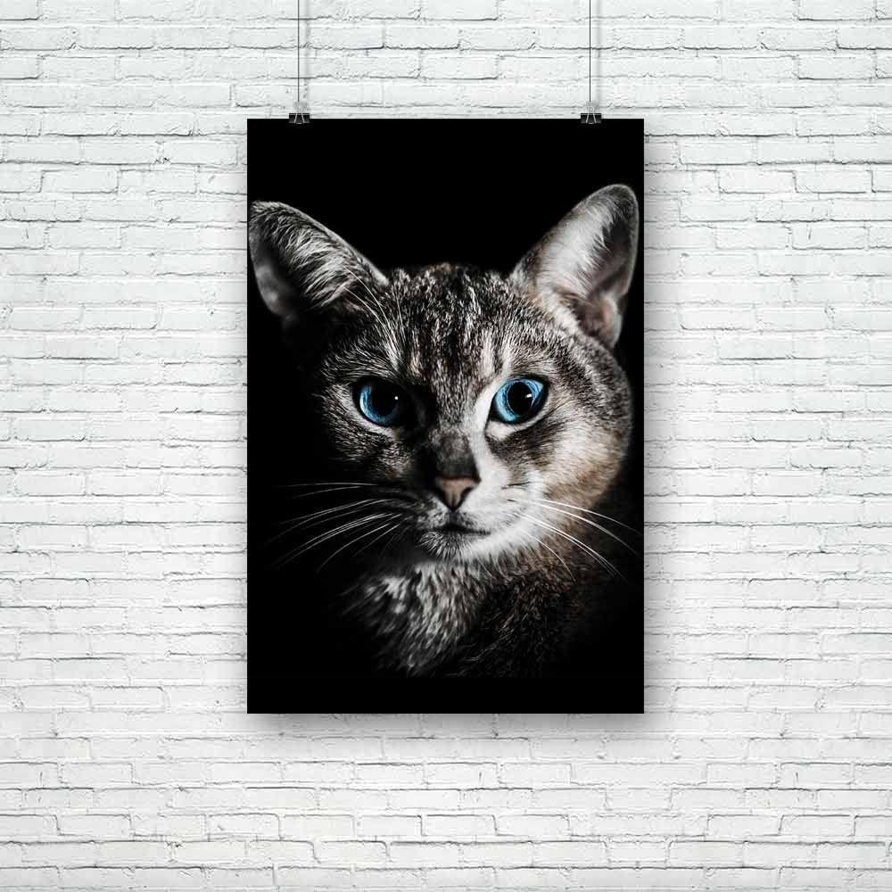 Cat Portrait D1 Unframed Paper Poster-Paper Posters Unframed-POS_UN-IC 5002323 IC 5002323, Animals, Black, Black and White, Calligraphy, Individuals, Nature, Pets, Portraits, Scenic, Space, Text, cat, portrait, d1, unframed, paper, poster, adorable, animal, attentive, background, beautiful, blue, breed, british, close, up, closeup, copy, copyspace, creature, cute, domestic, eyes, face, feline, furry, gray, grey, head, isolated, kitten, kitty, look, looking, lovely, mammal, mustache, muzzle, nice, pet, prett