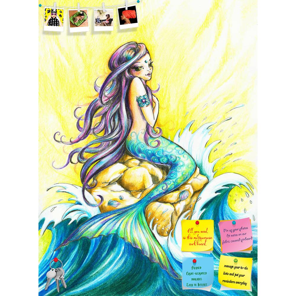 ArtzFolio Beautiful Mermaid Printed Bulletin Board Notice Pin Board Soft Board | Frameless-Bulletin Boards Frameless-AZSAO19540239BLB_FL_L-Image Code 5002326 Vishnu Image Folio Pvt Ltd, IC 5002326, ArtzFolio, Bulletin Boards Frameless, Kids, Fine Art Reprint, beautiful, mermaid, printed, bulletin, board, notice, pin, soft, frameless, looking, sea, picture, created, colored, pencils, pin up board, push pin board, extra large cork board, big pin board, notice board, small bulletin board, cork board, wall noti